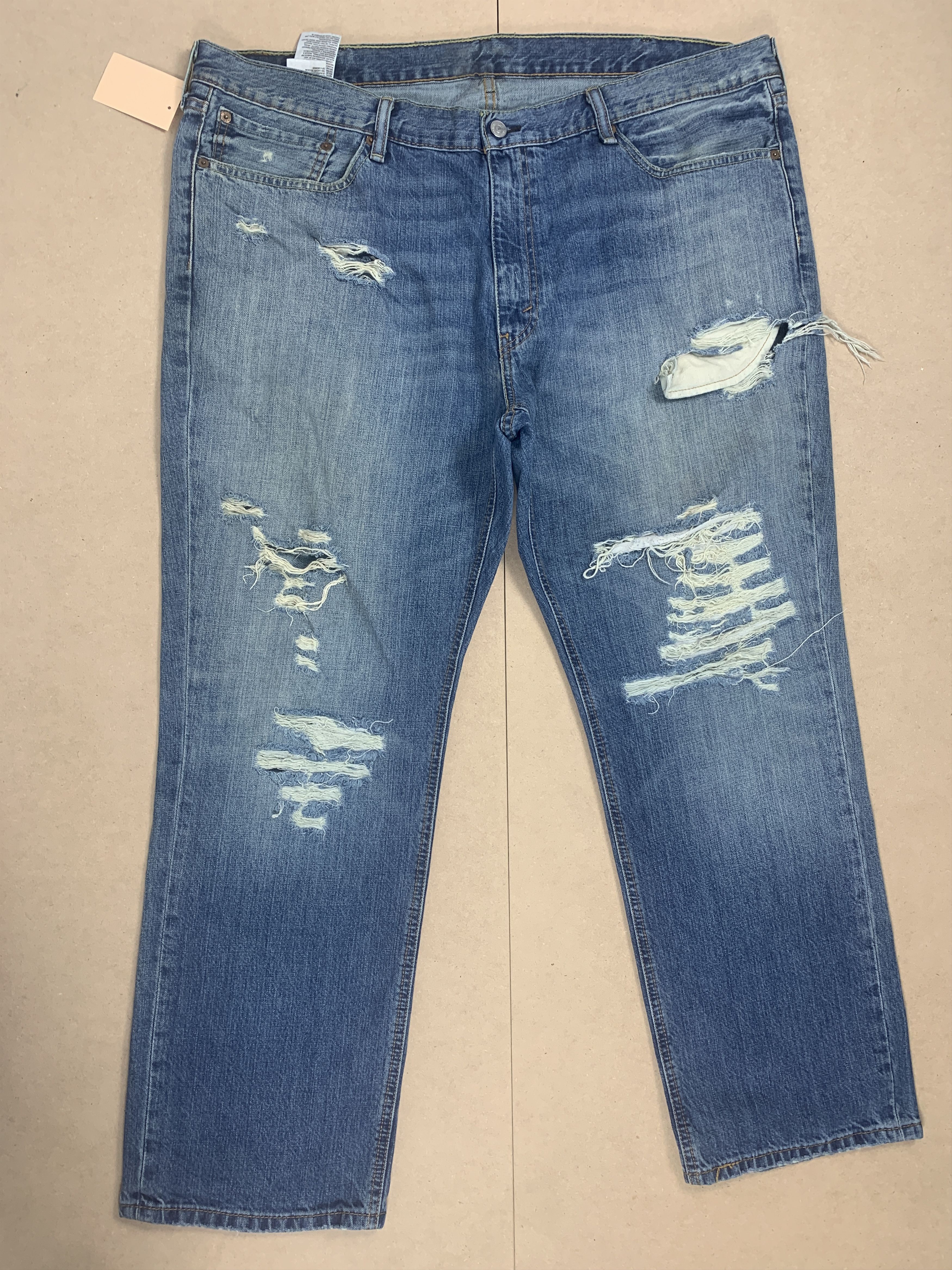 image of Levis 541 Distressed Faded Blue Jeans in Blue Denim, Men's (Size 44)