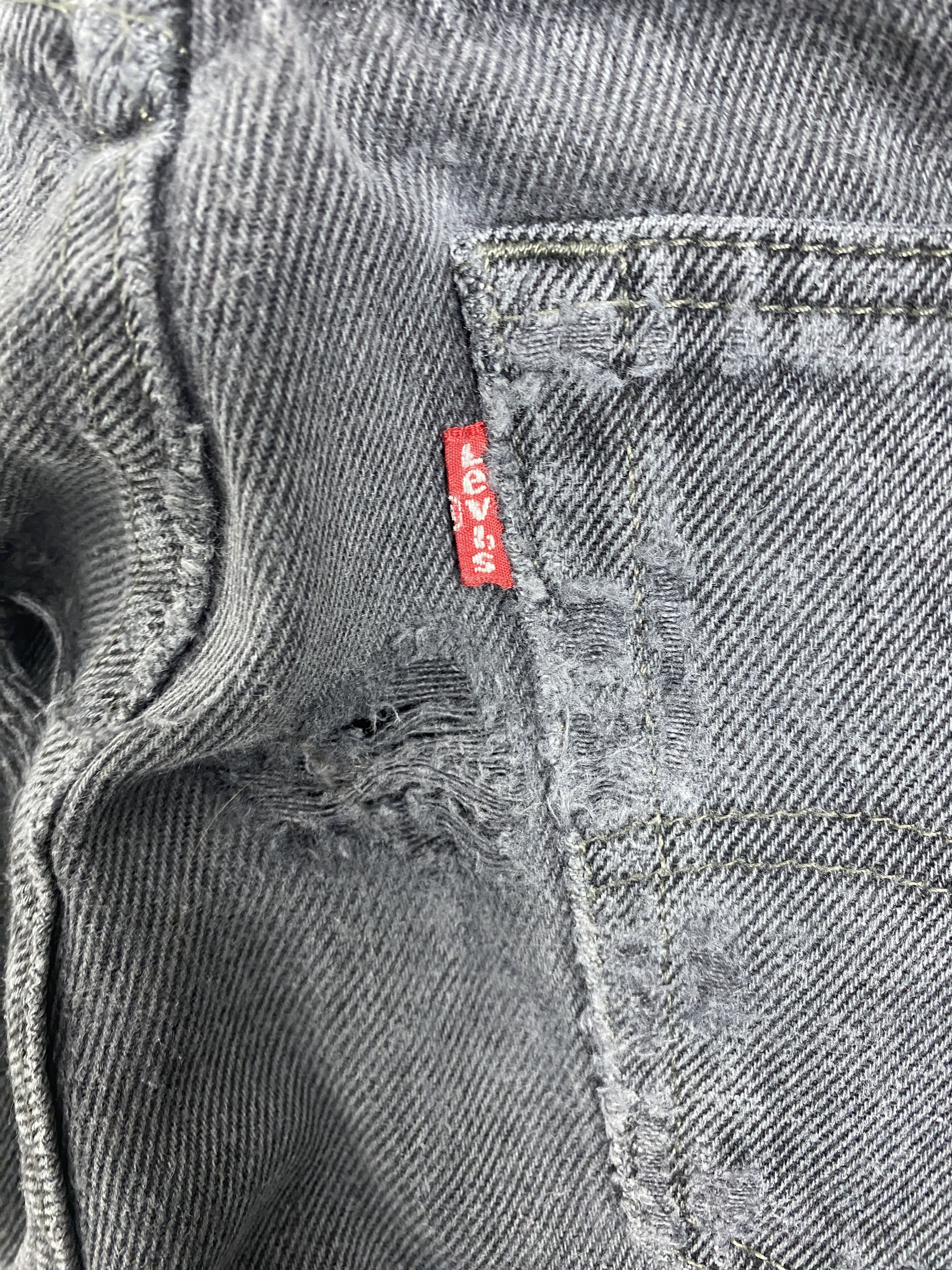 Levi's Vintage Levis 505 Straight Cut Distressed Faded Black Jeans Size US 29 - 9 Thumbnail