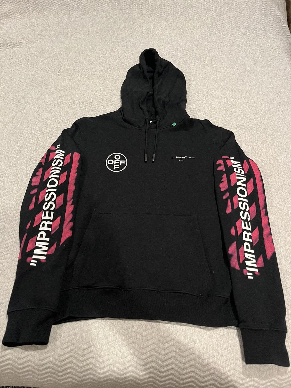 image of Off White Off-White Diag Stencil Slim Hoodie in Black, Men's (Size Large)