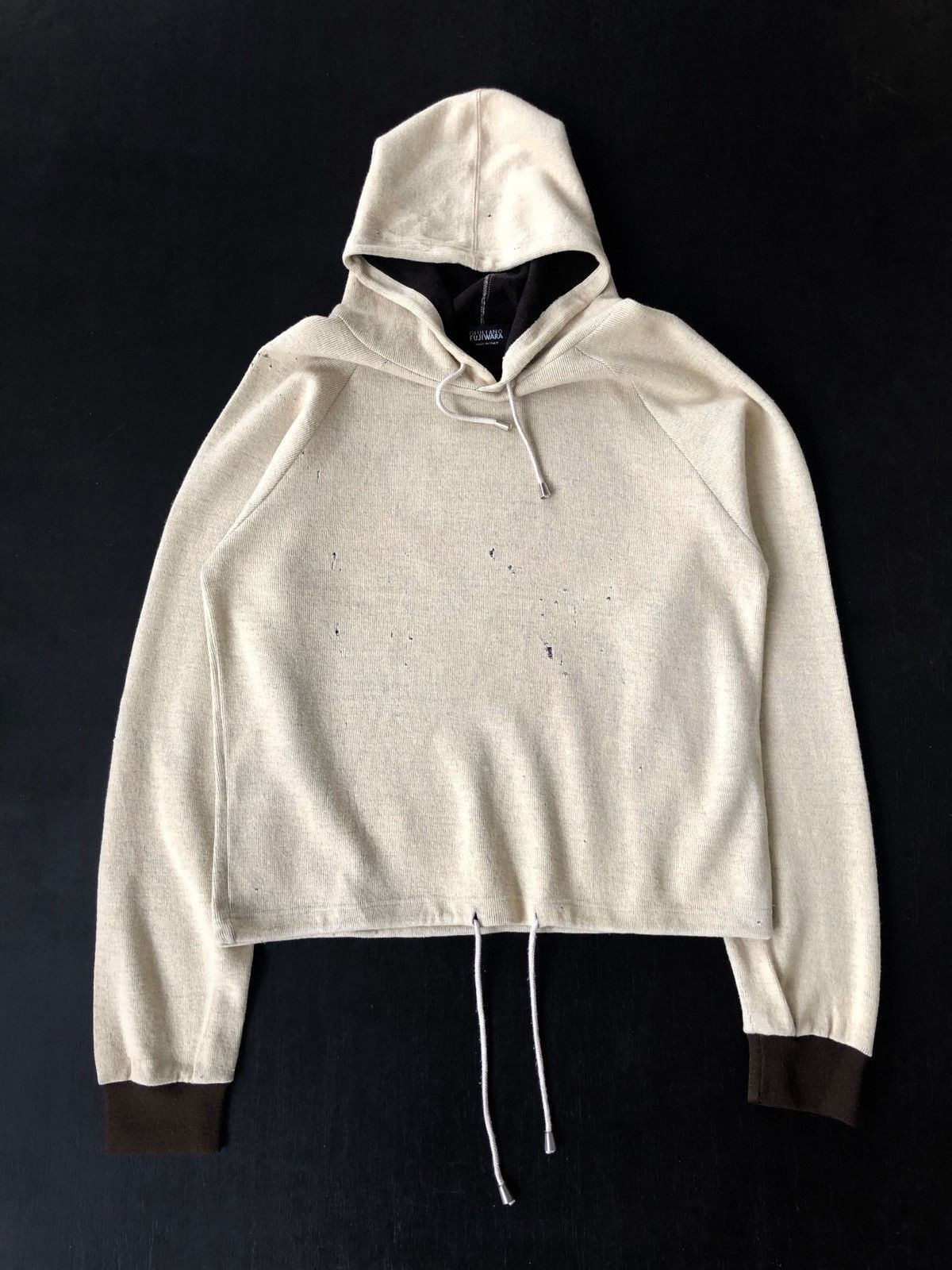 Giuliano Fujiwara OG Guliano Fujiwara 🇮🇹 Drawstring Distresed Hoodie Size US M / EU 48-50 / 2 - 1 Thumbnail