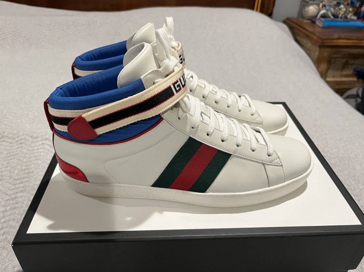 Gucci Gucci Ace stripe- High top sneaker Size US 10 / EU 43 - 1 Thumbnail