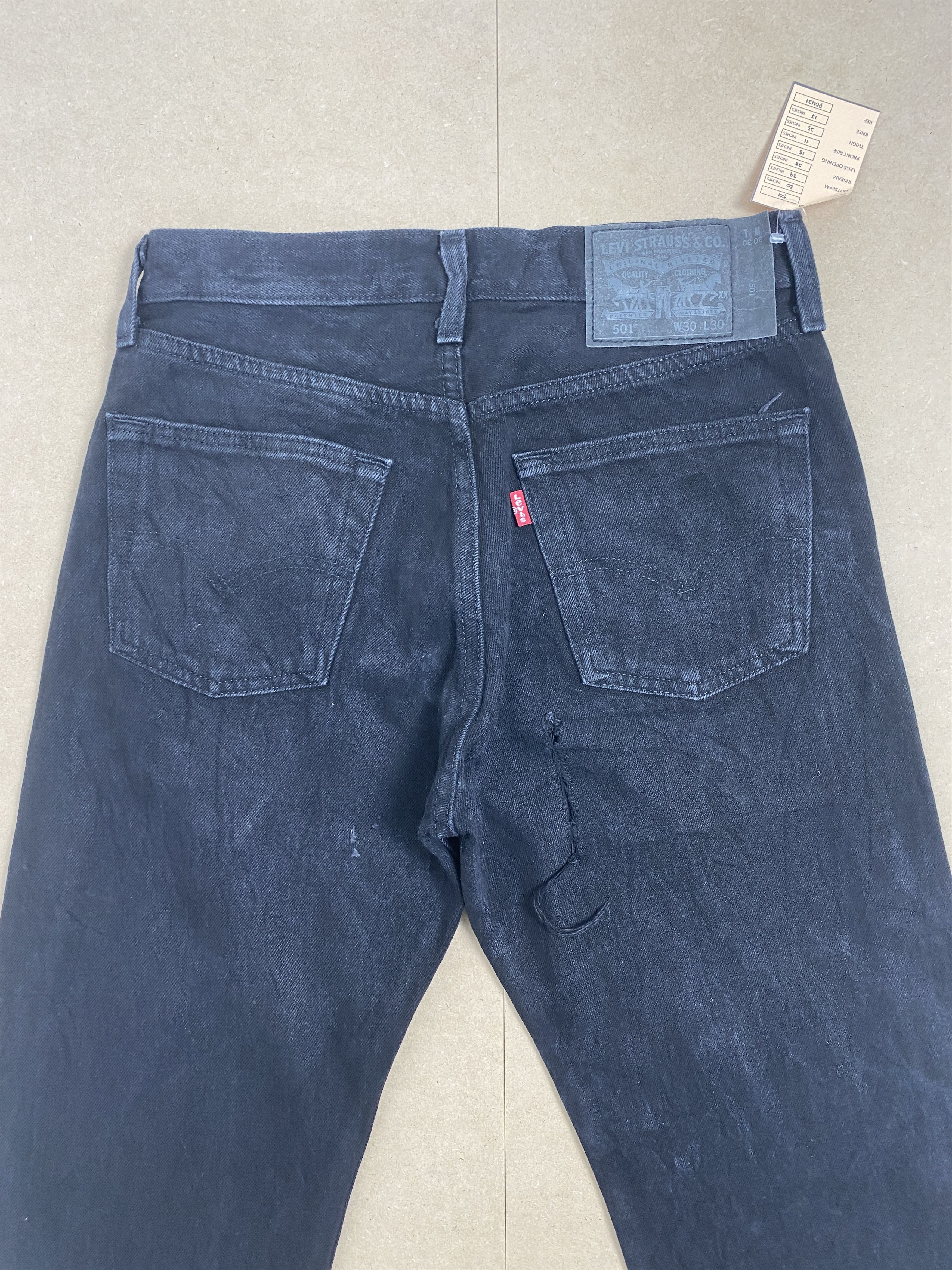 Levi's Vintage Levis 501 Straight Cut Black Jeans Size US 30 / EU 46 - 6 Thumbnail