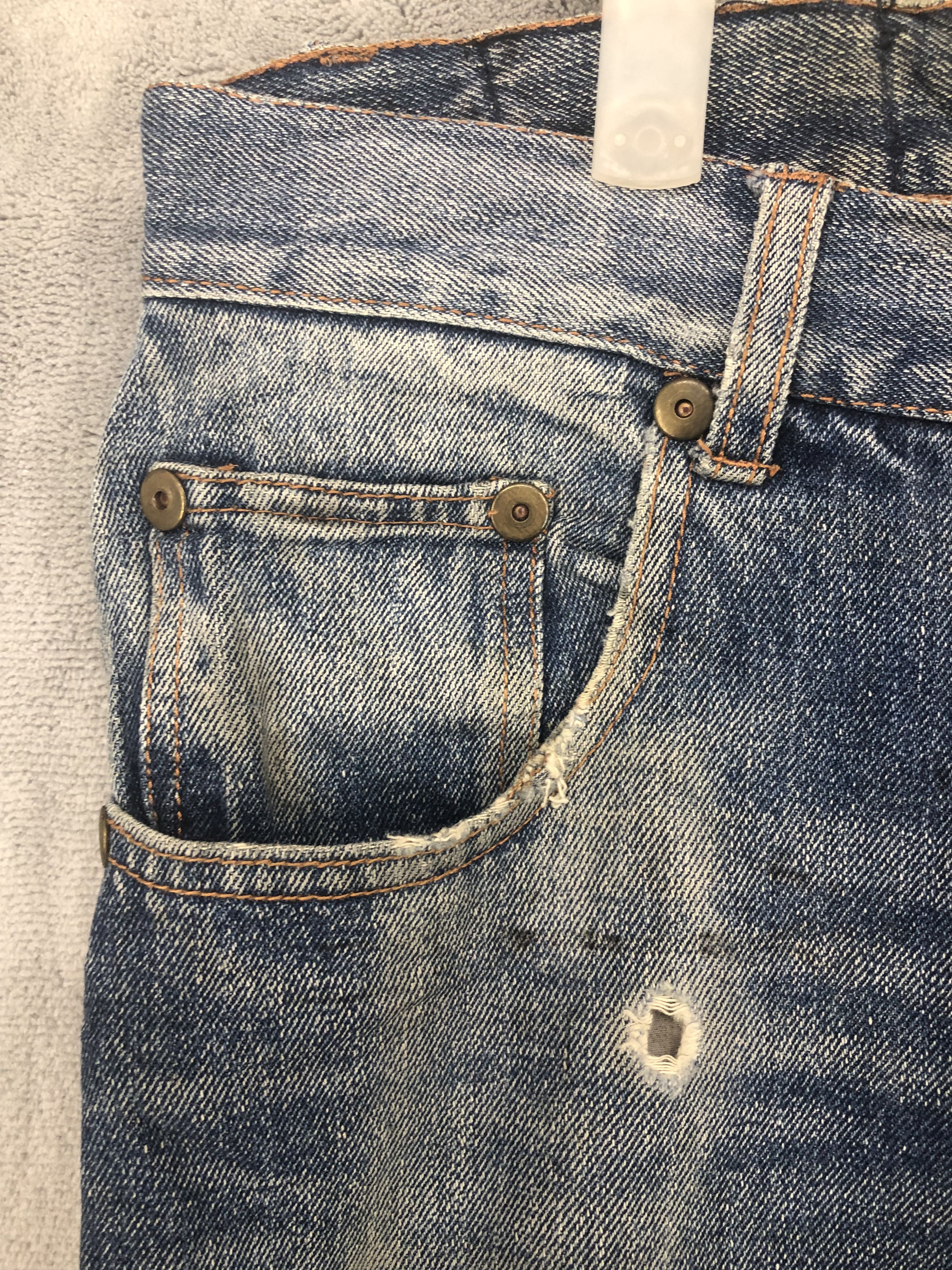 Japanese Brand × Jean Paper Bag Distressed Denim Jean Size US 35 - 4 Thumbnail