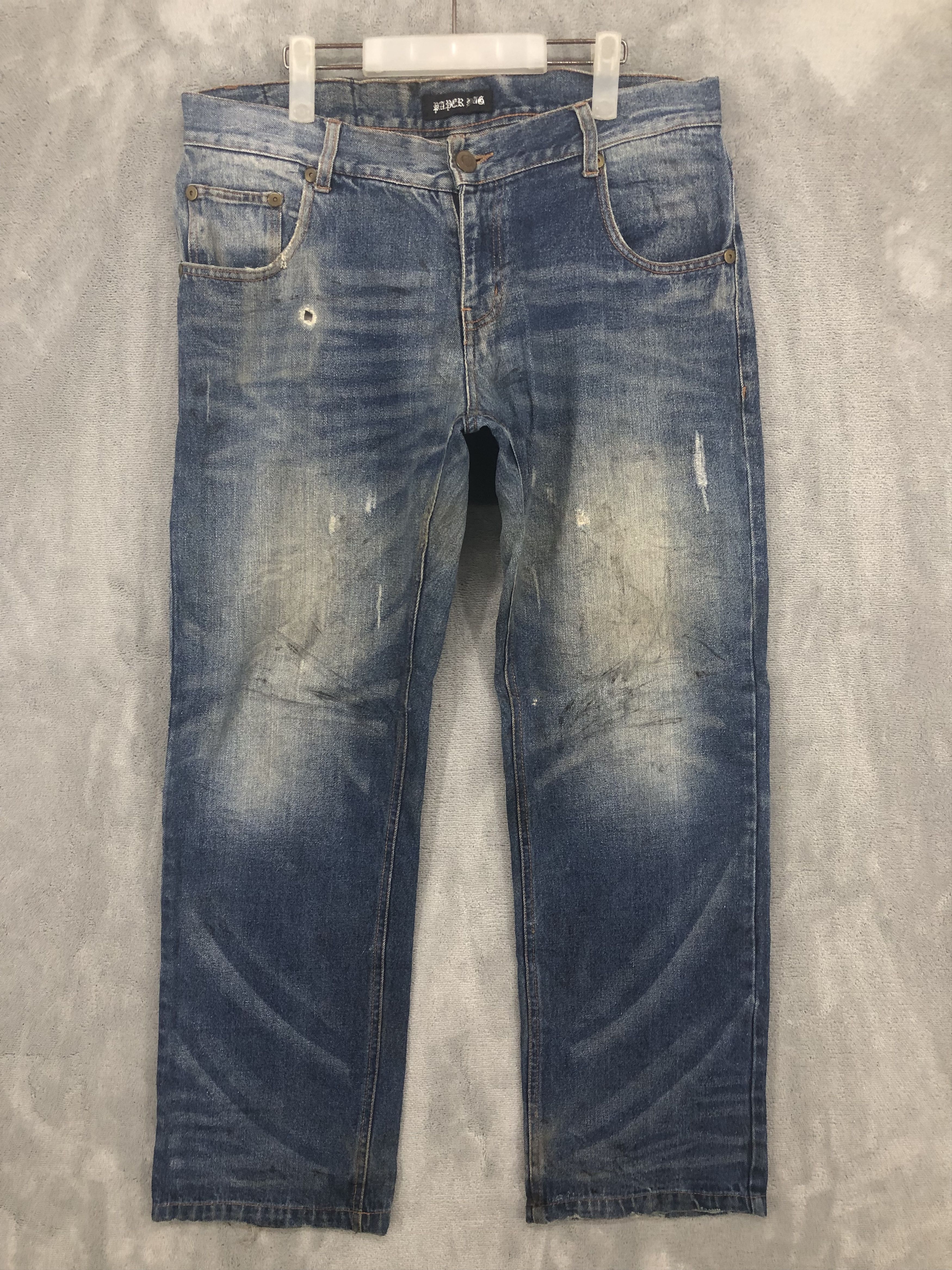 Japanese Brand × Jean Paper Bag Distressed Denim Jean Size US 35 - 1 Thumbnail