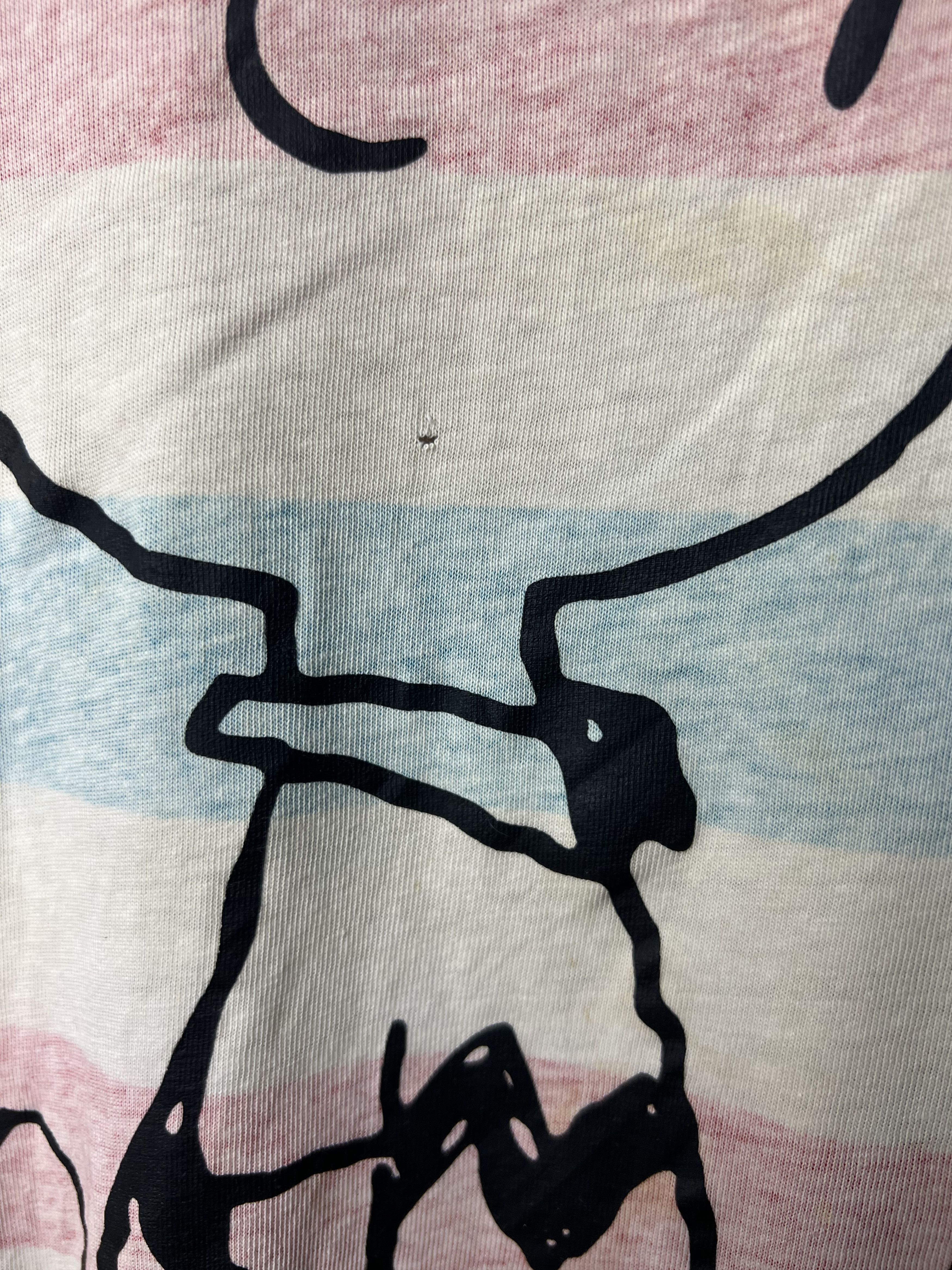 Peanuts 🔥Distressed Cream Stripe Snoopy Is Sleepy Tees Size US M / EU 48-50 / 2 - 6 Thumbnail