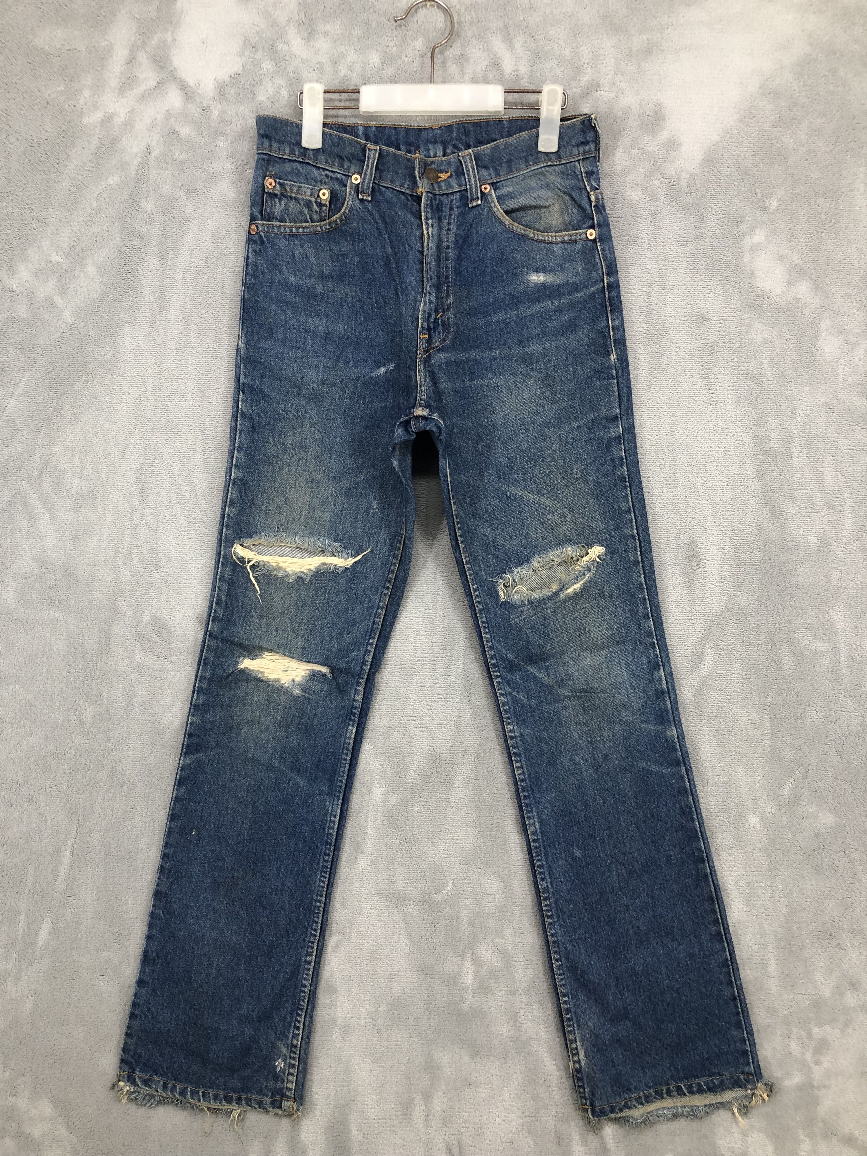 image of Vintage Levis 517 Distressed Denim Jean in Blue, Men's (Size 28)