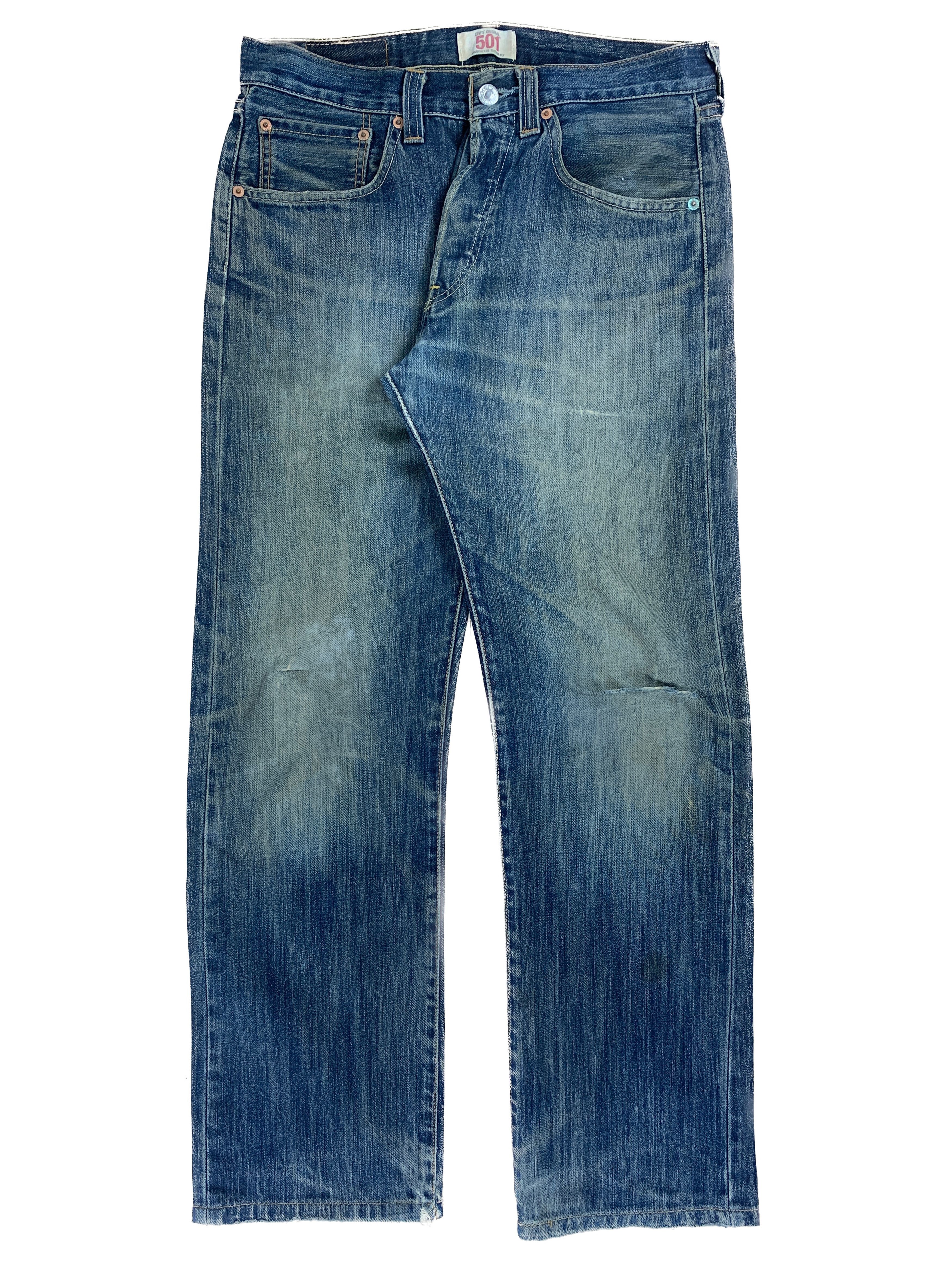 Levi's Vintage LEVI'S 501 Distressed Faded Straight Cut Jeans P0062 Size US 31 - 1 Thumbnail