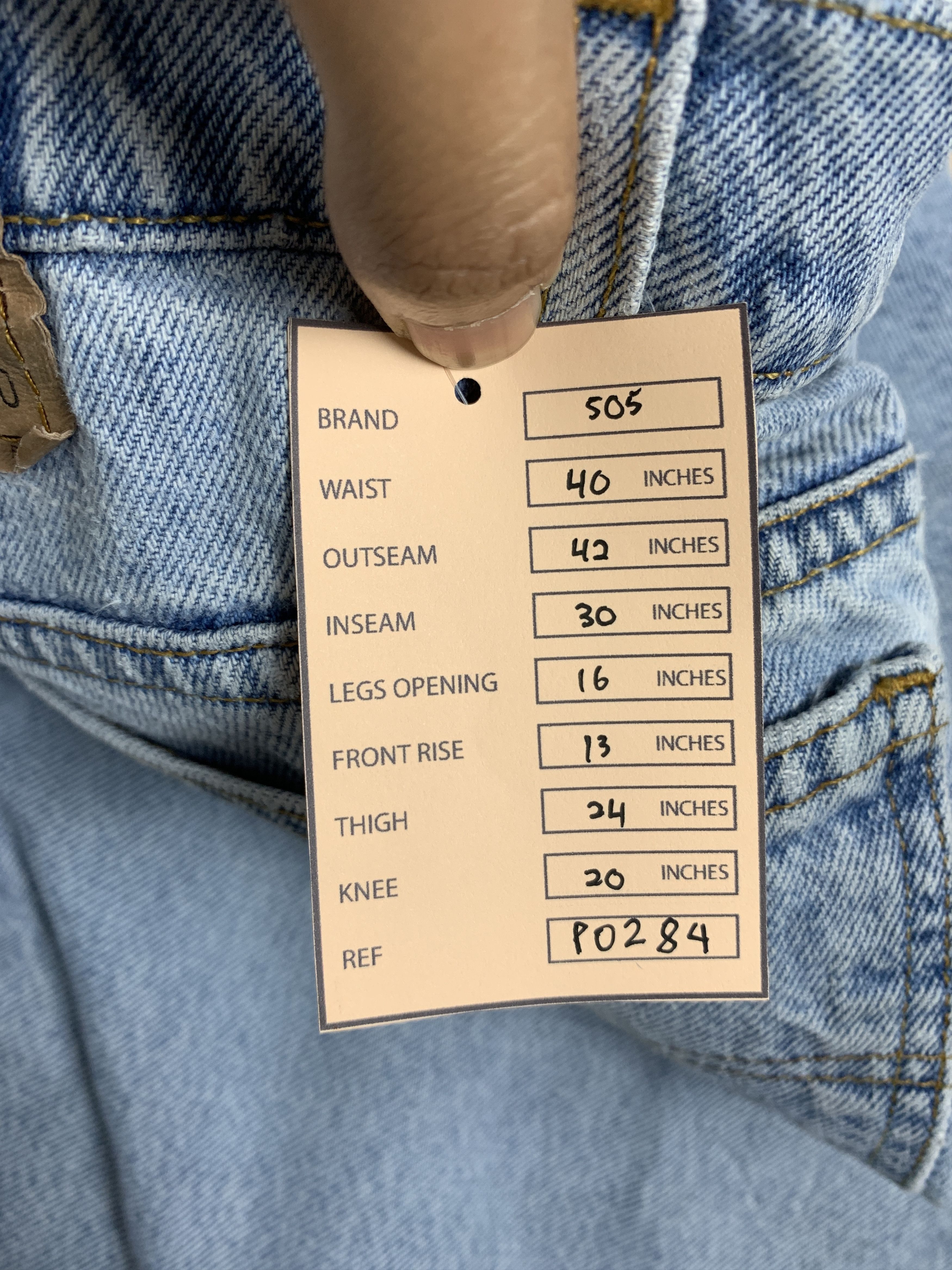 Levi's × Vintage Vintage Levis 505 Straight Cut Mid Wash Jeans Size US 40 / EU 56 - 15 Thumbnail