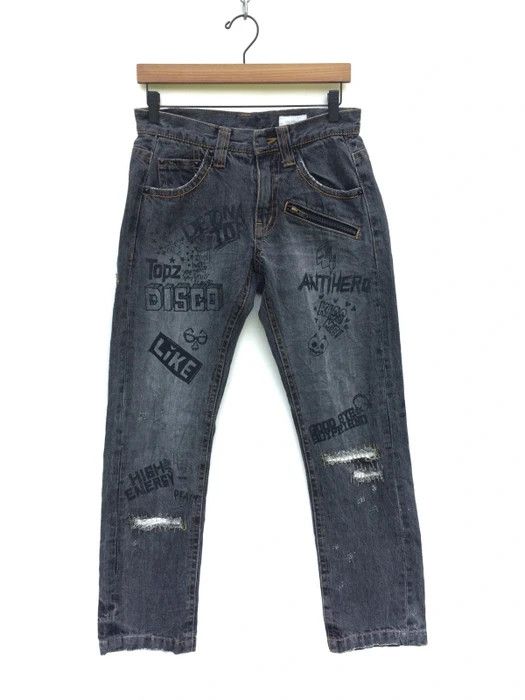 Gradient Denim Punk Pants