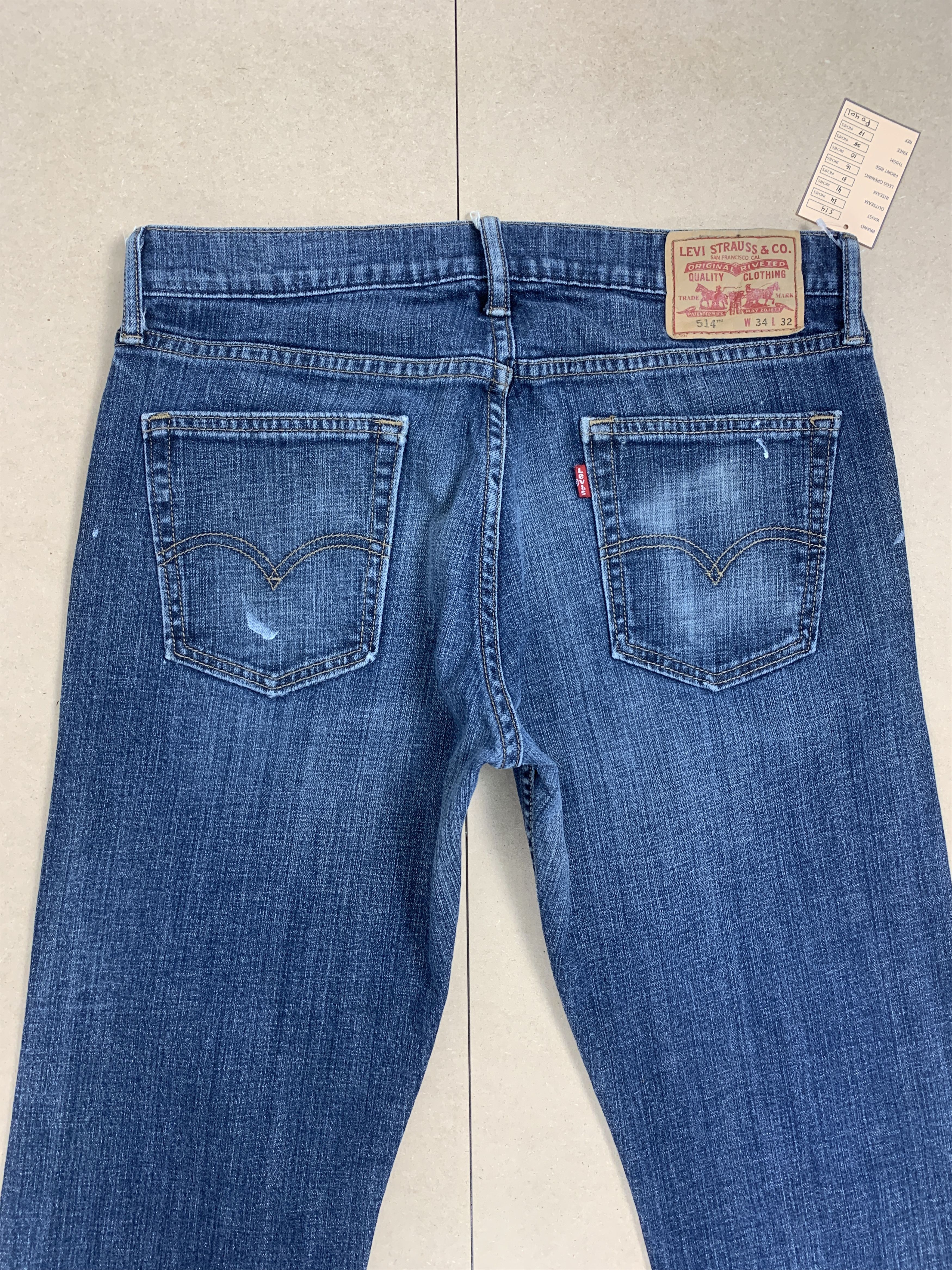 Levi's Vintage Levis 514 Straight Cut Distressed Faded Blue Jeans Size US 34 / EU 50 - 7 Thumbnail