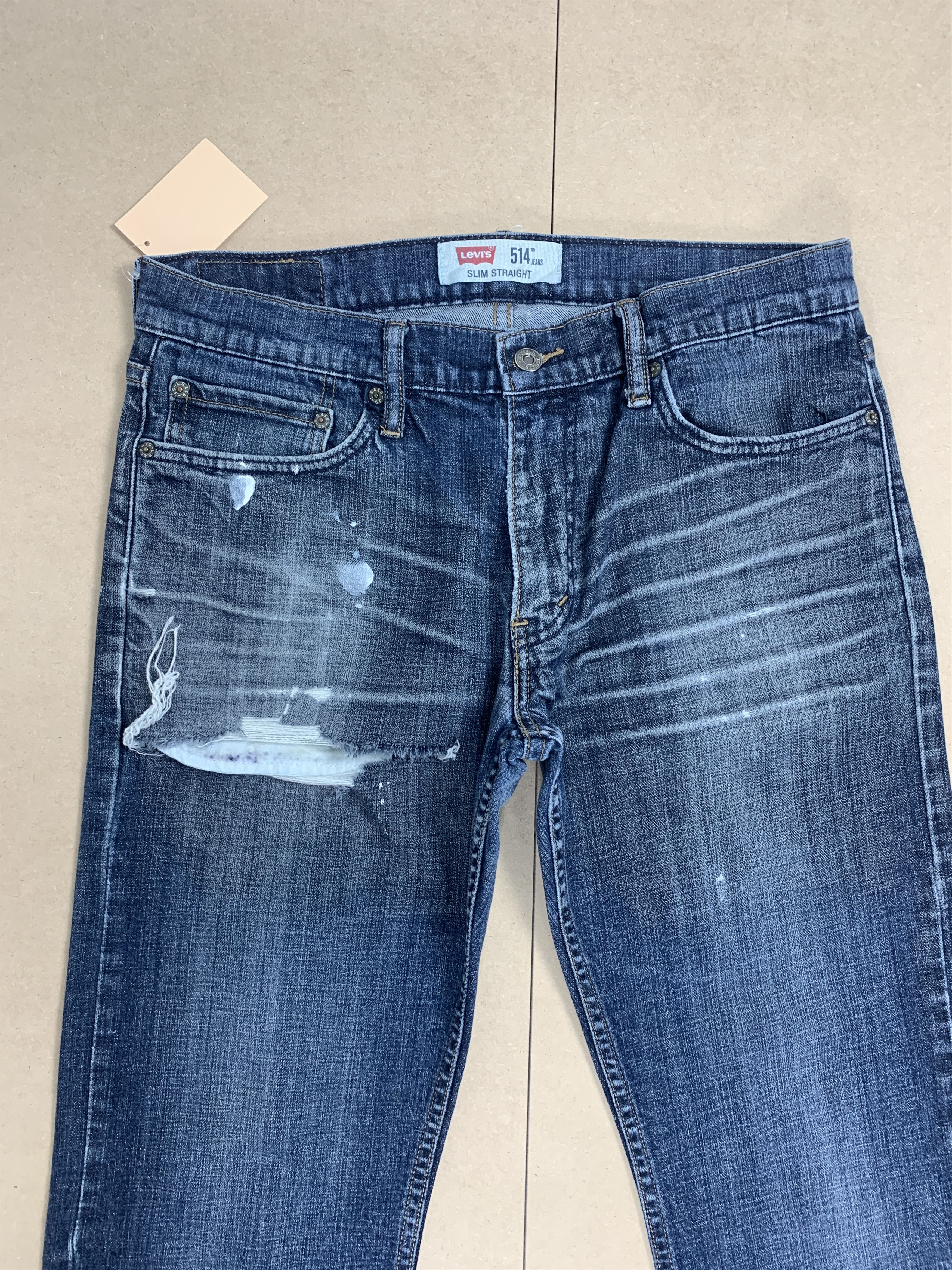Levi's Vintage Levis 514 Straight Cut Distressed Faded Blue Jeans Size US 34 / EU 50 - 2 Thumbnail