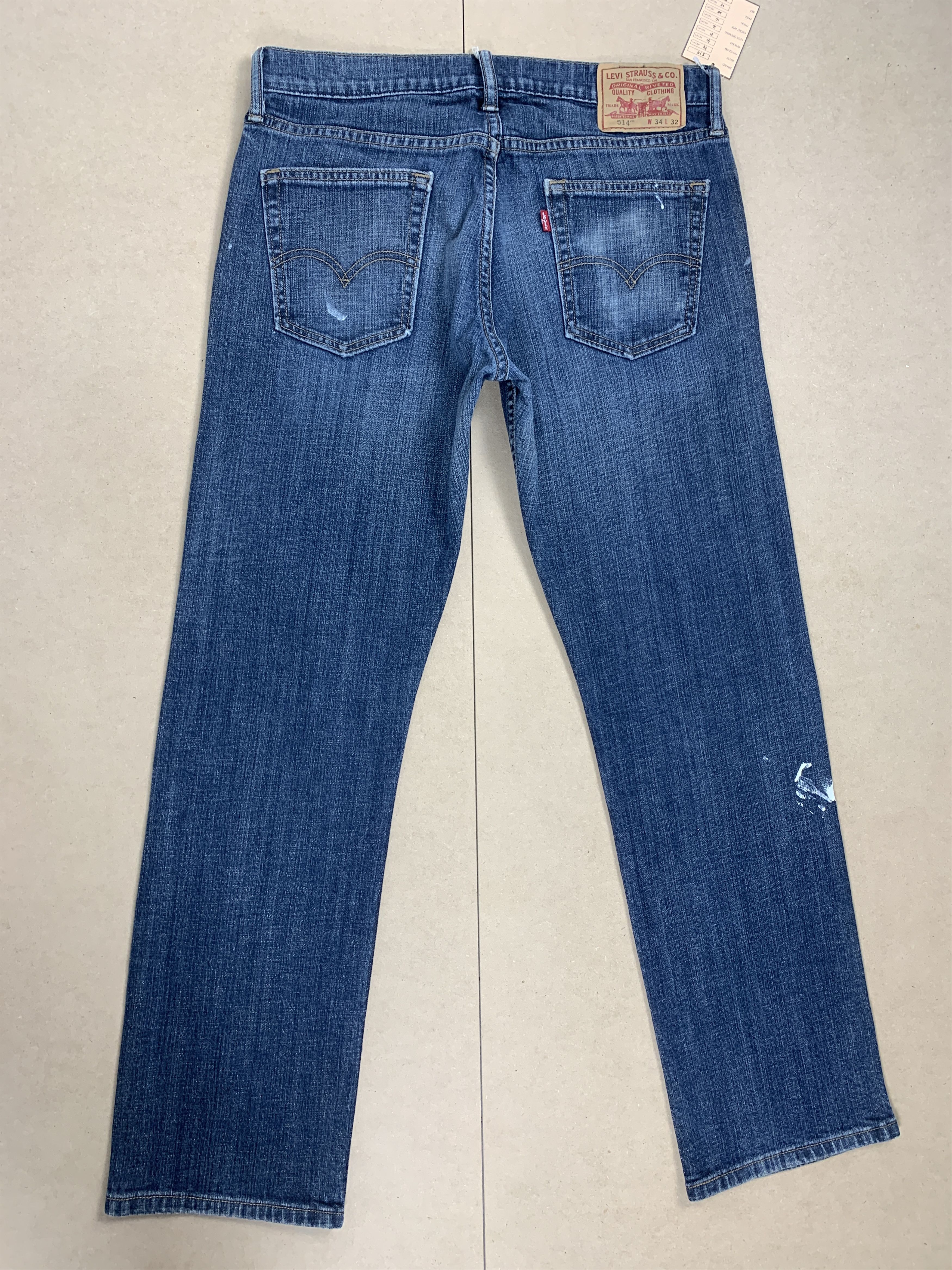 Levi's Vintage Levis 514 Straight Cut Distressed Faded Blue Jeans Size US 34 / EU 50 - 6 Thumbnail