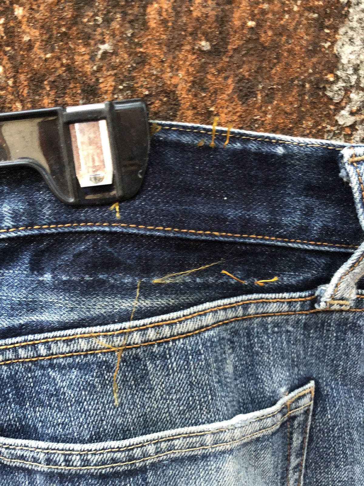 Seditionaries × Uniqlo THRASHED /Distressed Uniqlo Selvedge denim jeans Size US 36 / EU 52 - 10 Thumbnail