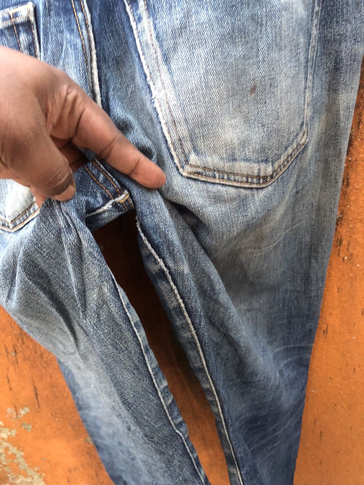 Seditionaries × Uniqlo THRASHED /Distressed Uniqlo Selvedge denim jeans Size US 36 / EU 52 - 11 Thumbnail