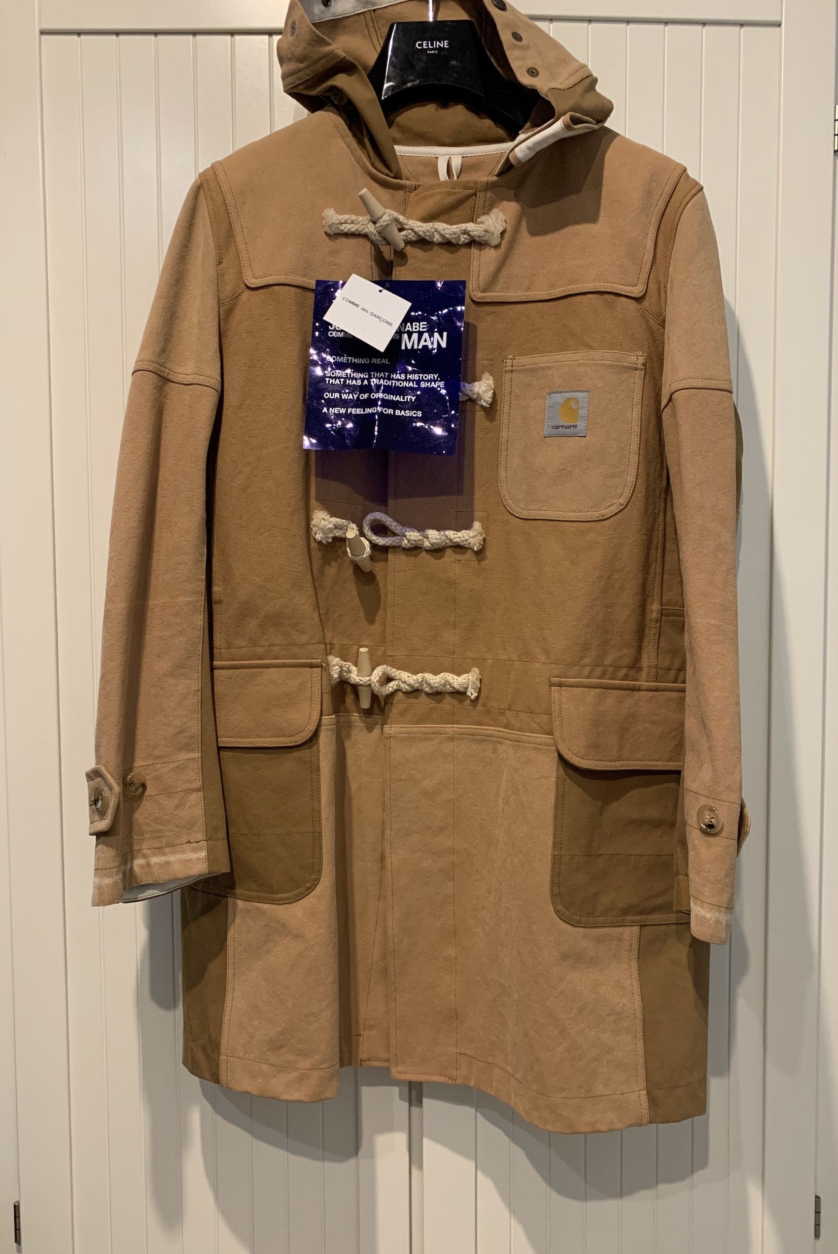 image of Carhartt x Junya Watanabe Ss'18 Duffle Coat in Beige, Men's (Size Medium)