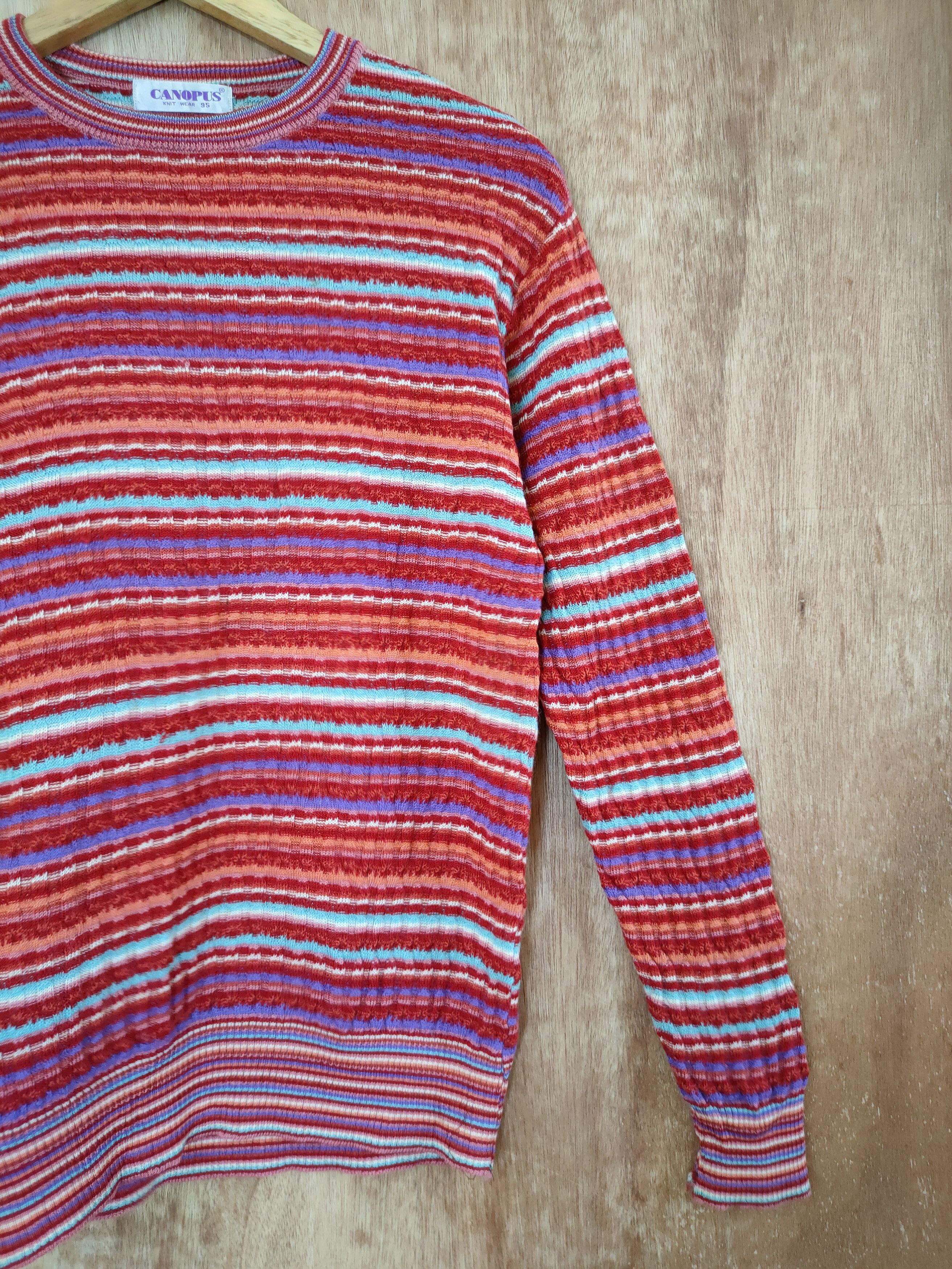 Japanese Brand Canopus stripe rainbow knitwear vintage #46-662 Size US S / EU 44-46 / 1 - 7 Thumbnail