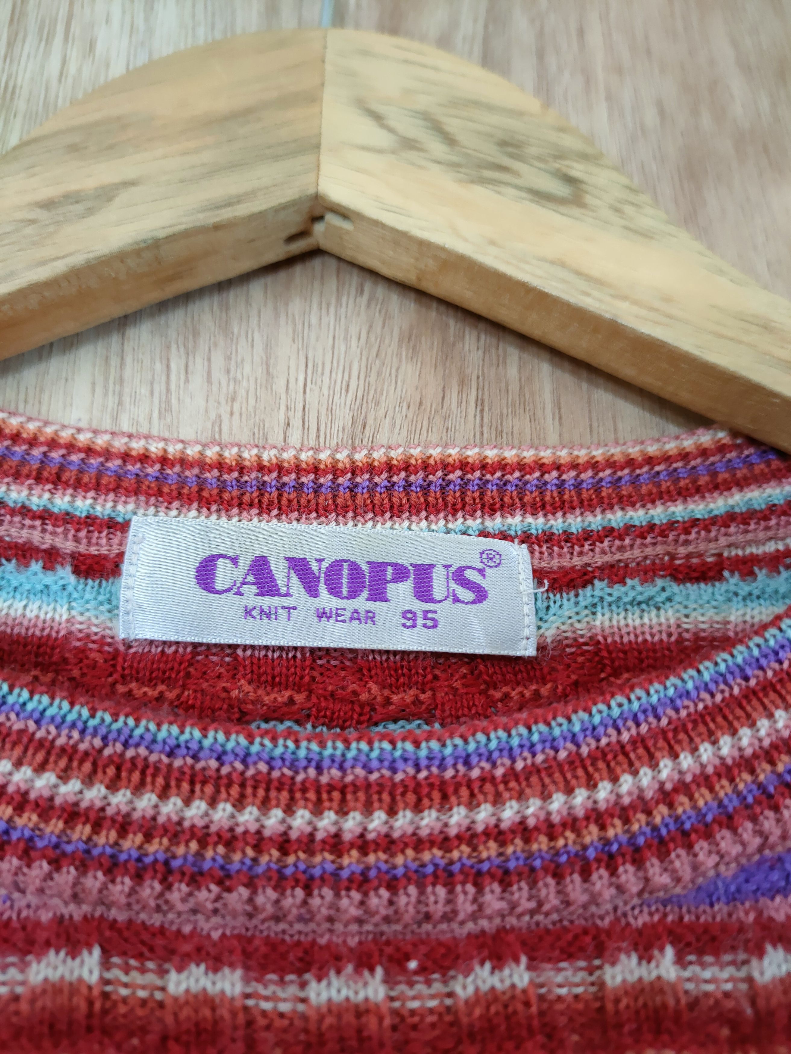 Japanese Brand Canopus stripe rainbow knitwear vintage #46-662 Size US S / EU 44-46 / 1 - 6 Thumbnail