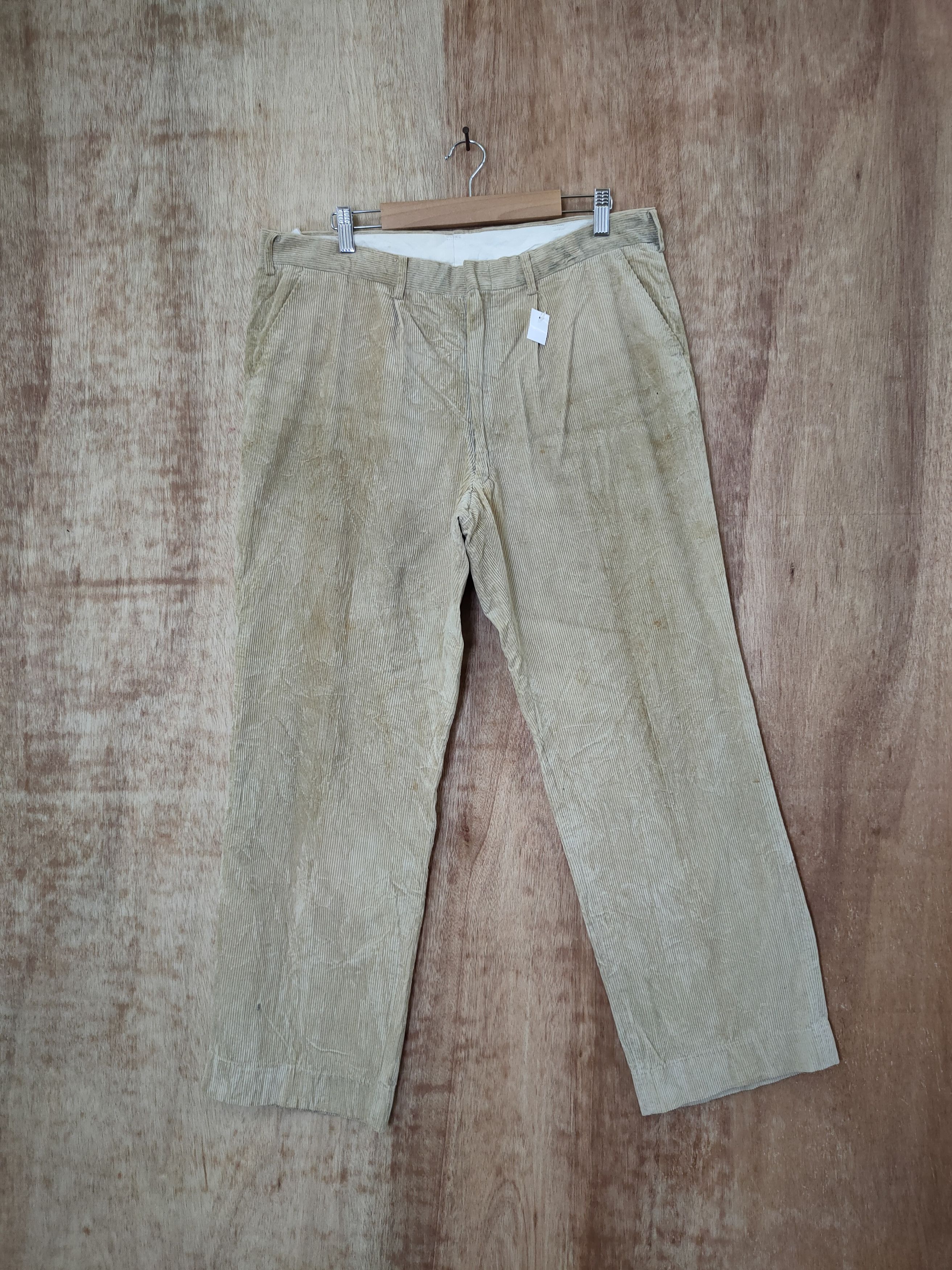 image of 90's Japan Corduroy Vintage Casual Pants 46-407 in Cream, Men's (Size 34)