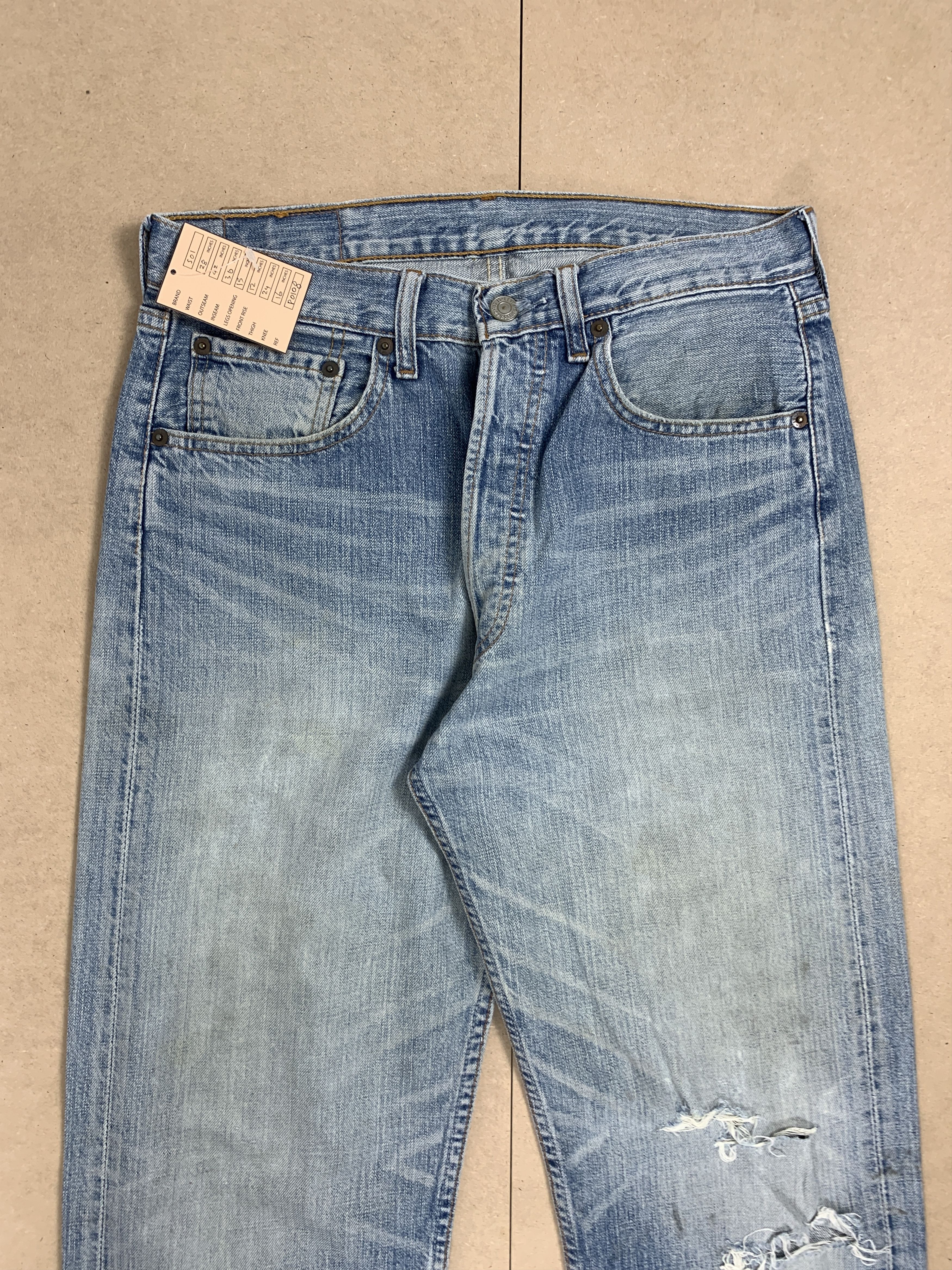Levi's Vintage Levi's 501 Faded Distressed Blue Jeans P0108 Size US 28 / EU 44 - 2 Thumbnail