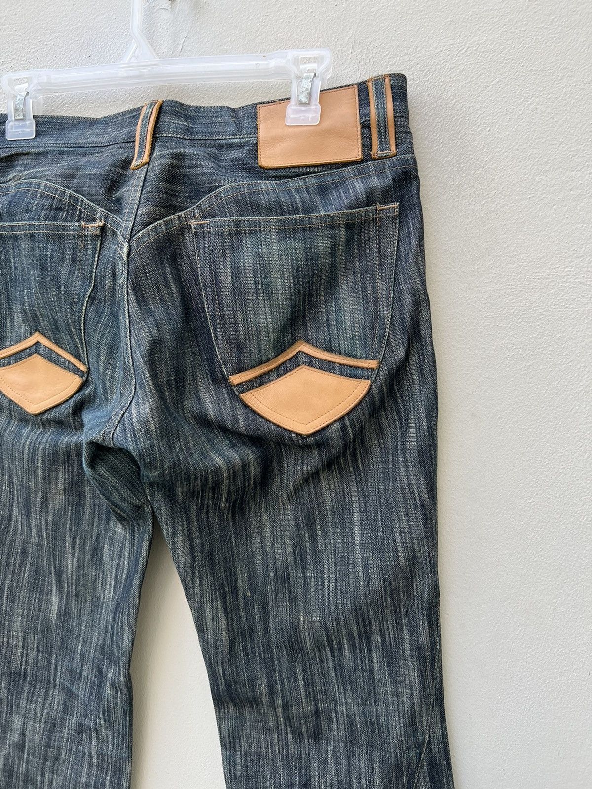 Nicole Club Vintage Nicole Club FM Hybrid Leather Denim Bootcut Jeans Size US 30 / EU 46 - 18 Thumbnail