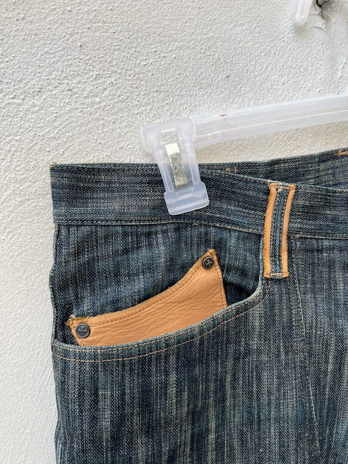 Nicole Club Vintage Nicole Club FM Hybrid Leather Denim Bootcut Jeans Size US 30 / EU 46 - 7 Thumbnail