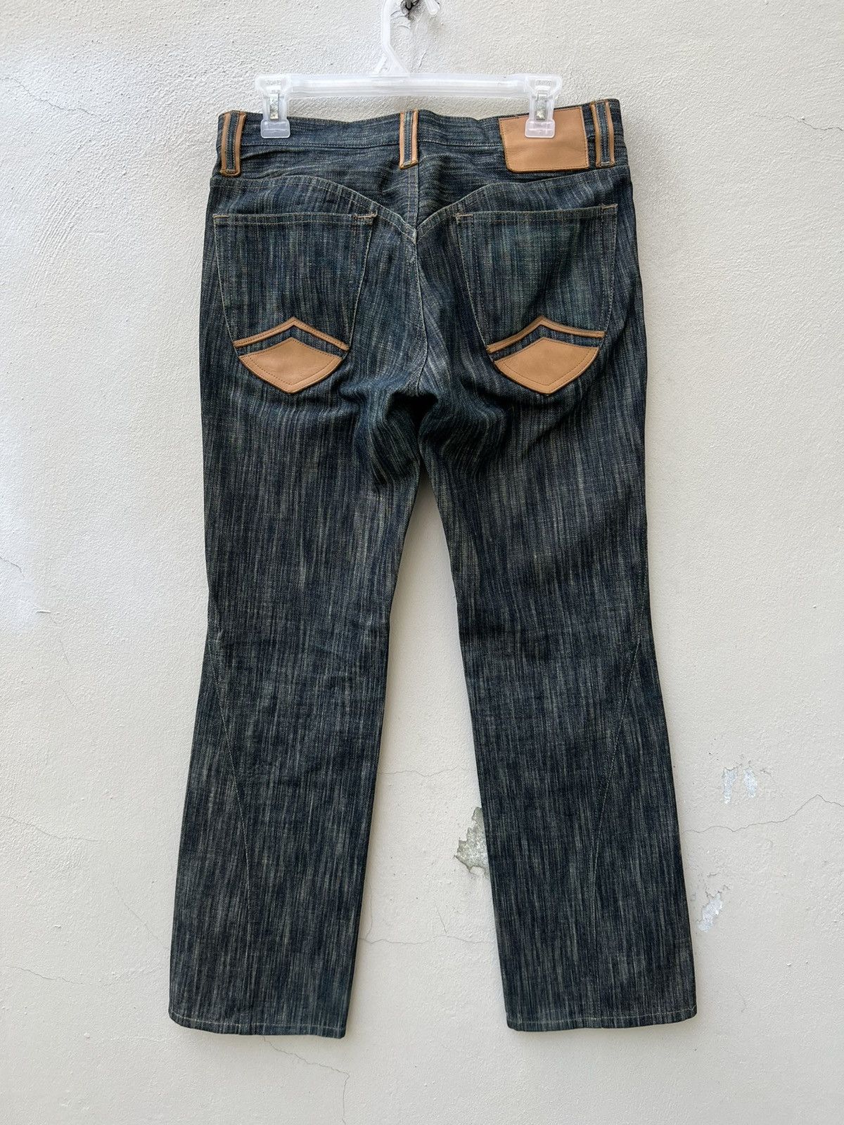 Nicole Club Vintage Nicole Club FM Hybrid Leather Denim Bootcut Jeans Size US 30 / EU 46 - 14 Thumbnail