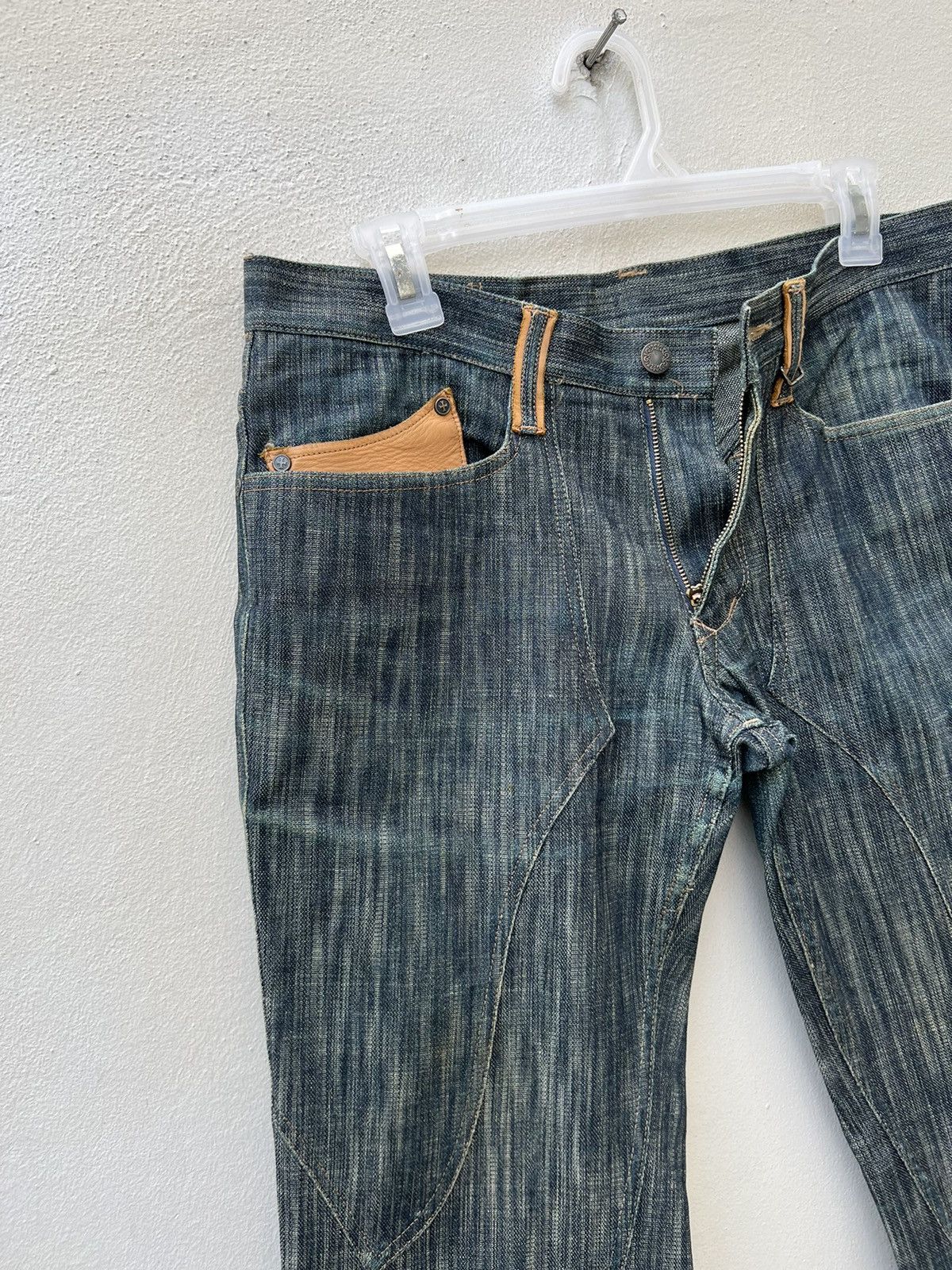 Nicole Club Vintage Nicole Club FM Hybrid Leather Denim Bootcut Jeans Size US 30 / EU 46 - 8 Thumbnail