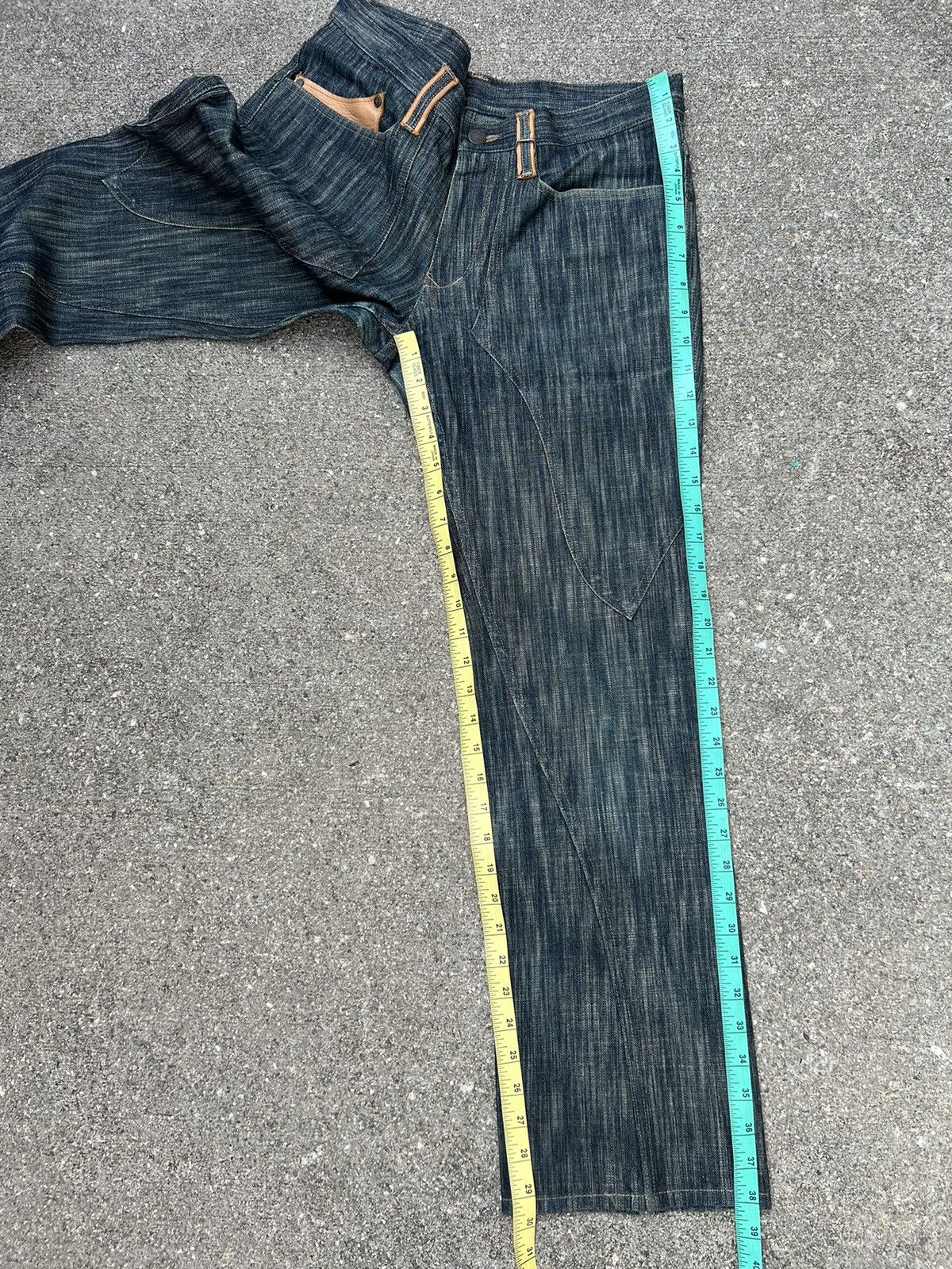 Nicole Club Vintage Nicole Club FM Hybrid Leather Denim Bootcut Jeans Size US 30 / EU 46 - 4 Thumbnail