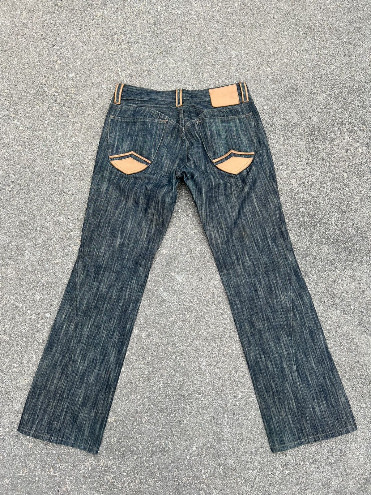 Nicole Club Vintage Nicole Club FM Hybrid Leather Denim Bootcut Jeans Size US 30 / EU 46 - 5 Thumbnail