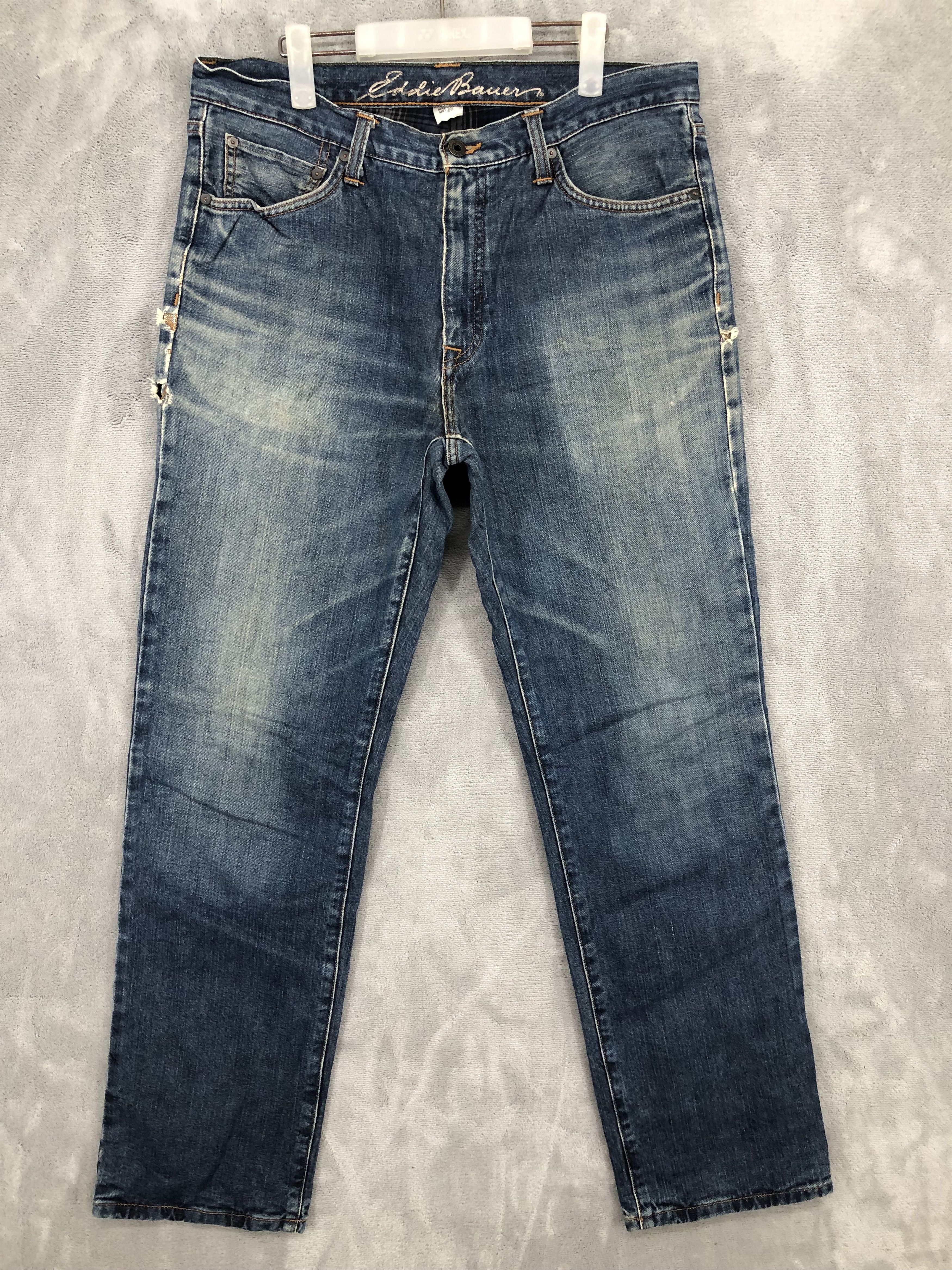 Jean × Vintage Vintage Eddie Bauer Distressed Denim Jean Size US 34 / EU 50 - 1 Thumbnail