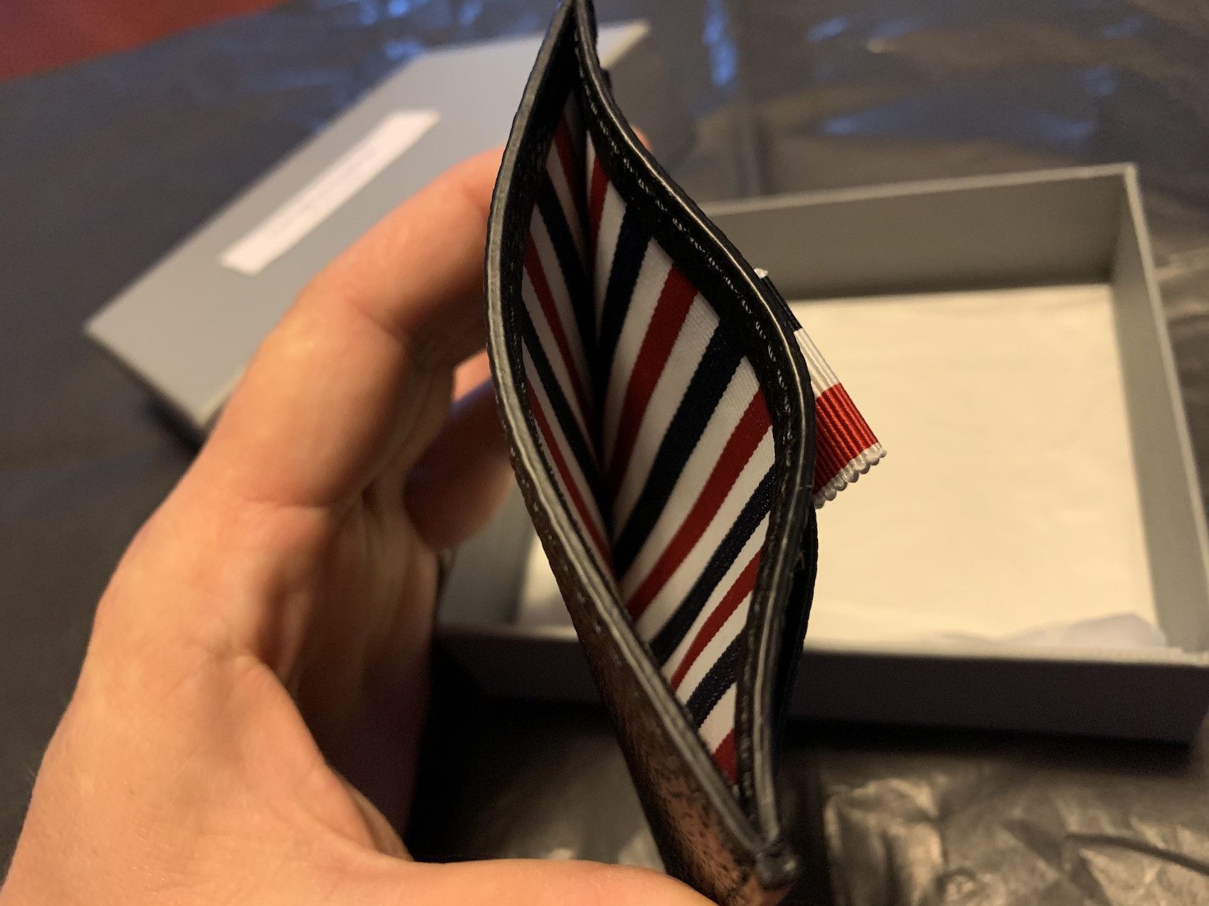 Thom Browne SS'19 Card Holder Pebble Grain Leather Size ONE SIZE - 4 Thumbnail