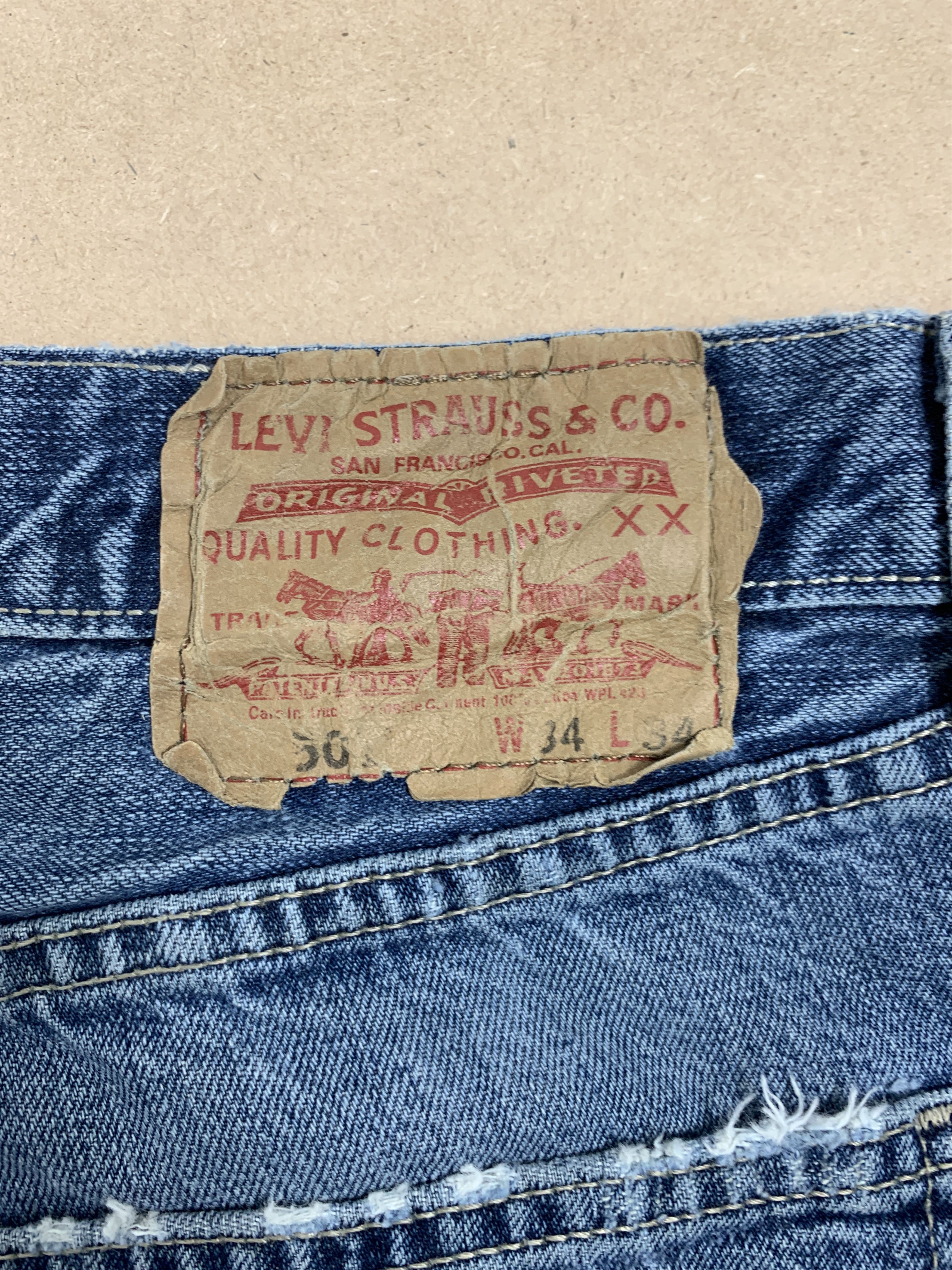 Levi's Vintage 90s Levis 501 Straight Cut Distressed Jeans P0260 Size US 34 / EU 50 - 11 Thumbnail