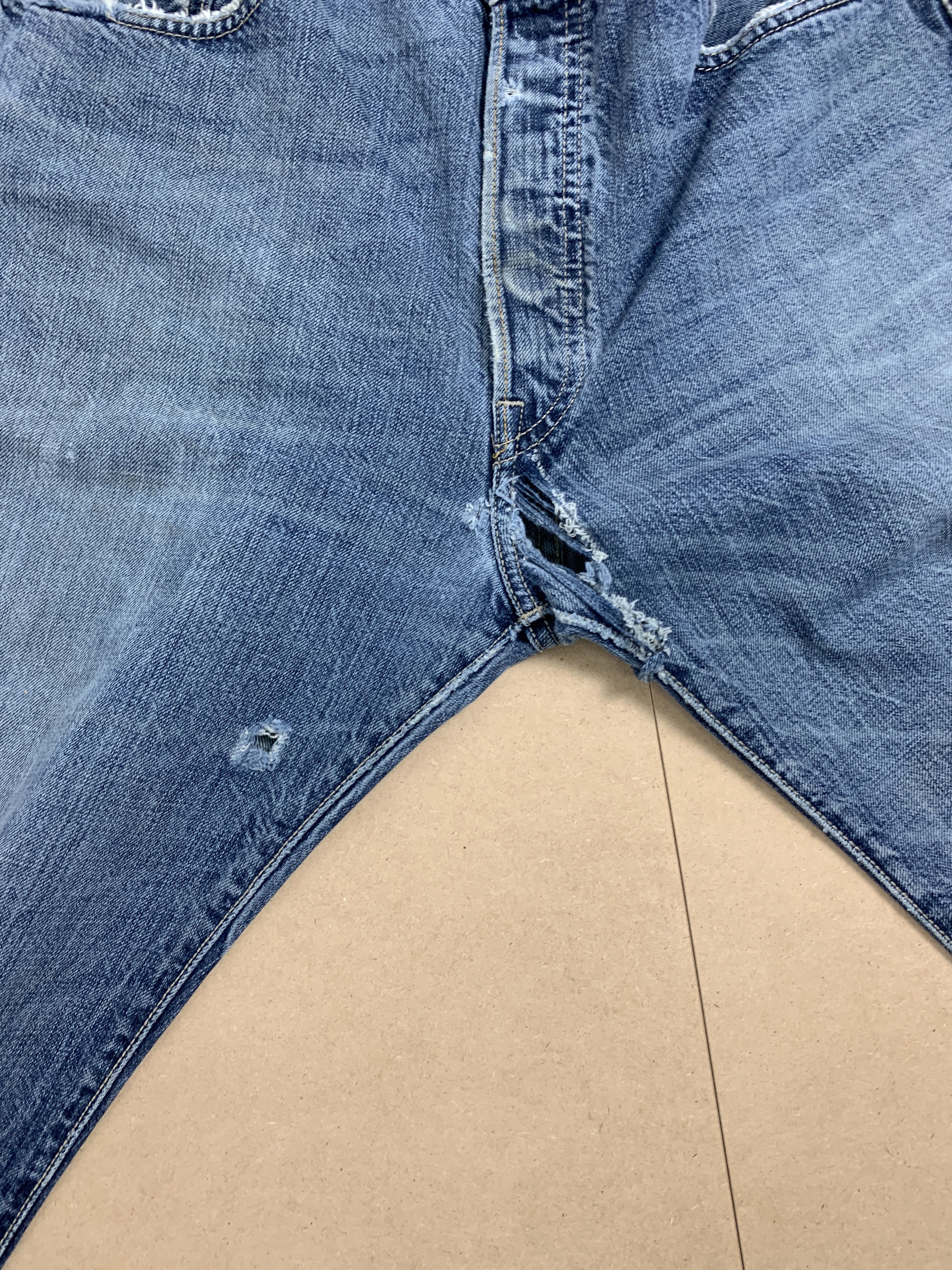 Levi's Vintage 90s Levis 501 Straight Cut Distressed Jeans P0260 Size US 34 / EU 50 - 5 Thumbnail