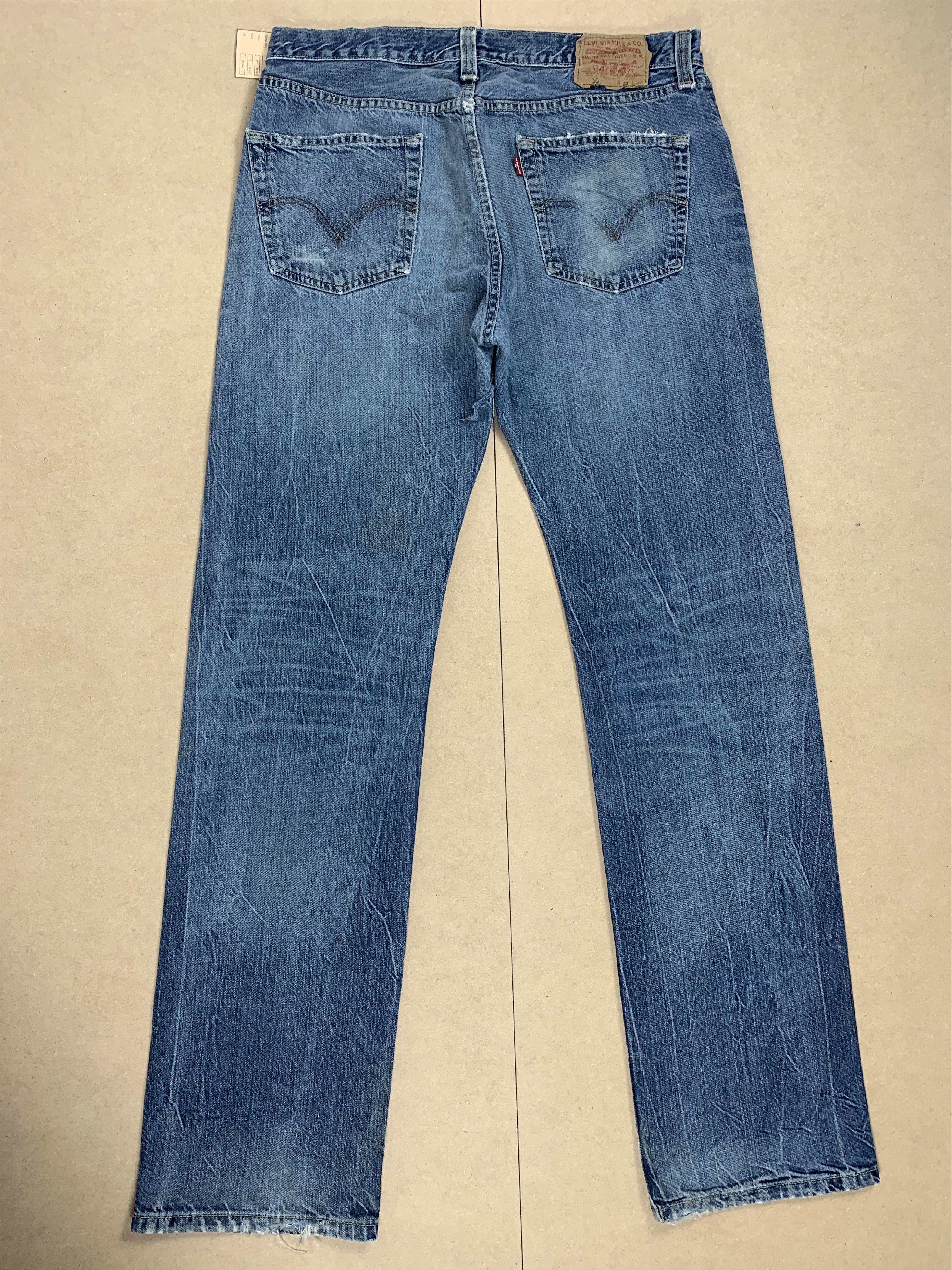 Levi's Vintage 90s Levis 501 Straight Cut Distressed Jeans P0260 Size US 34 / EU 50 - 8 Thumbnail