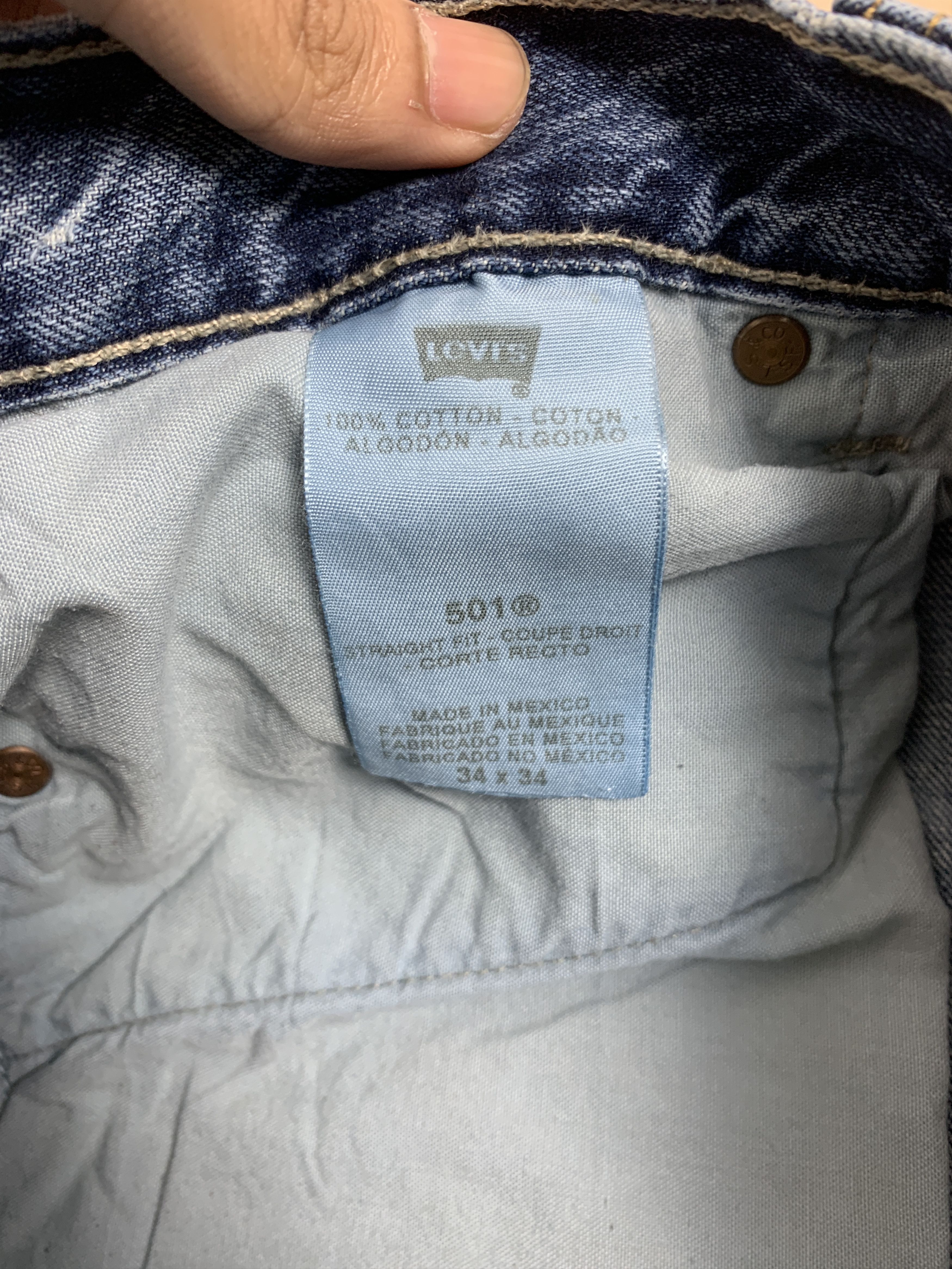 Levi's Vintage 90s Levis 501 Straight Cut Distressed Jeans P0260 Size US 34 / EU 50 - 14 Thumbnail