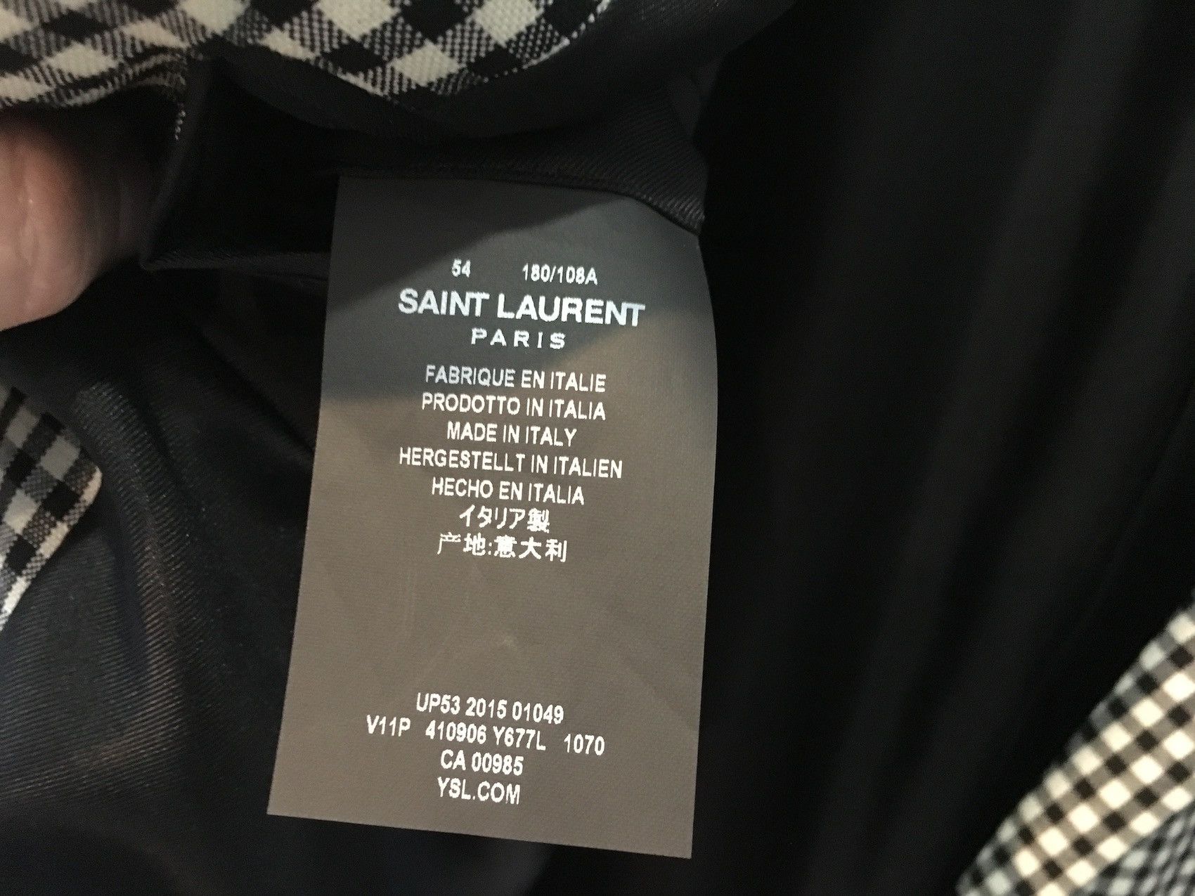 Hedi Slimane × Saint Laurent Paris SS'16 Gingham Blazer Size 42R - 6 Thumbnail