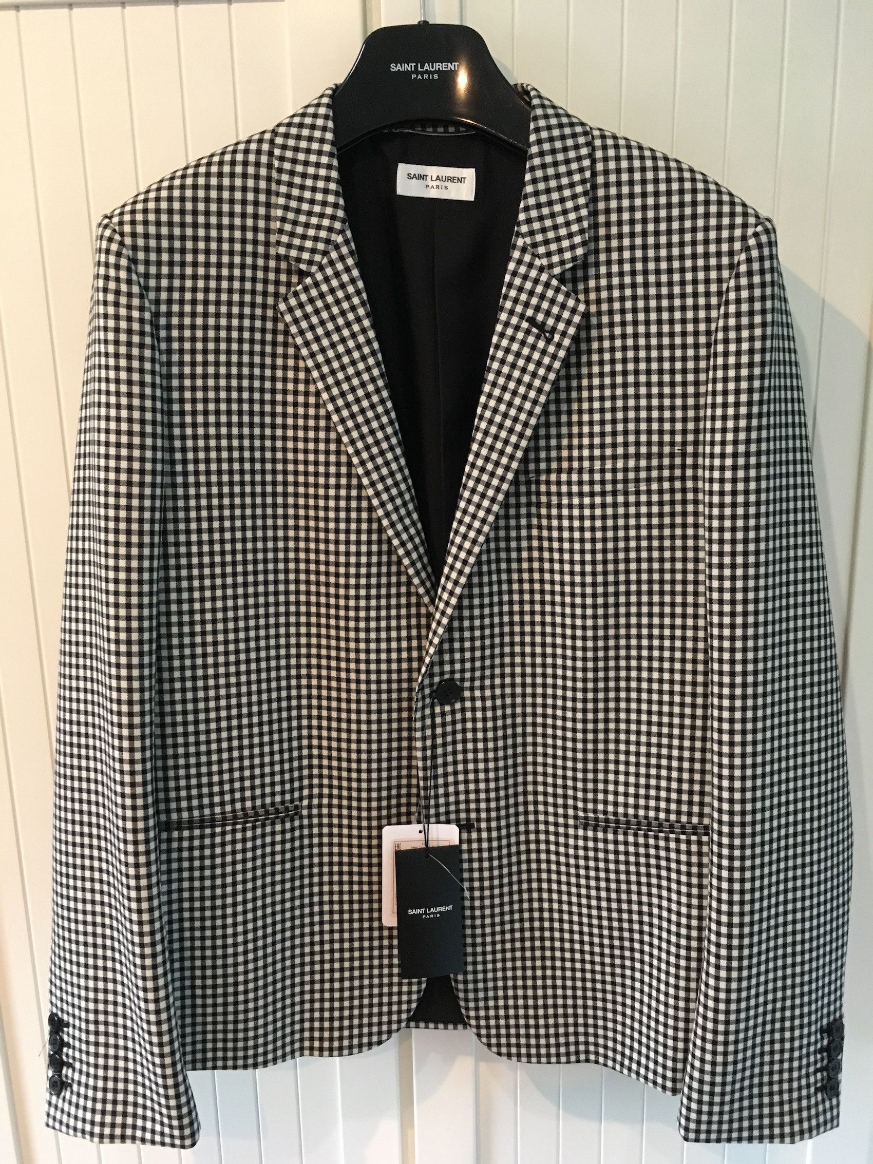 Hedi Slimane × Saint Laurent Paris SS'16 Gingham Blazer Size 42R - 2 Thumbnail