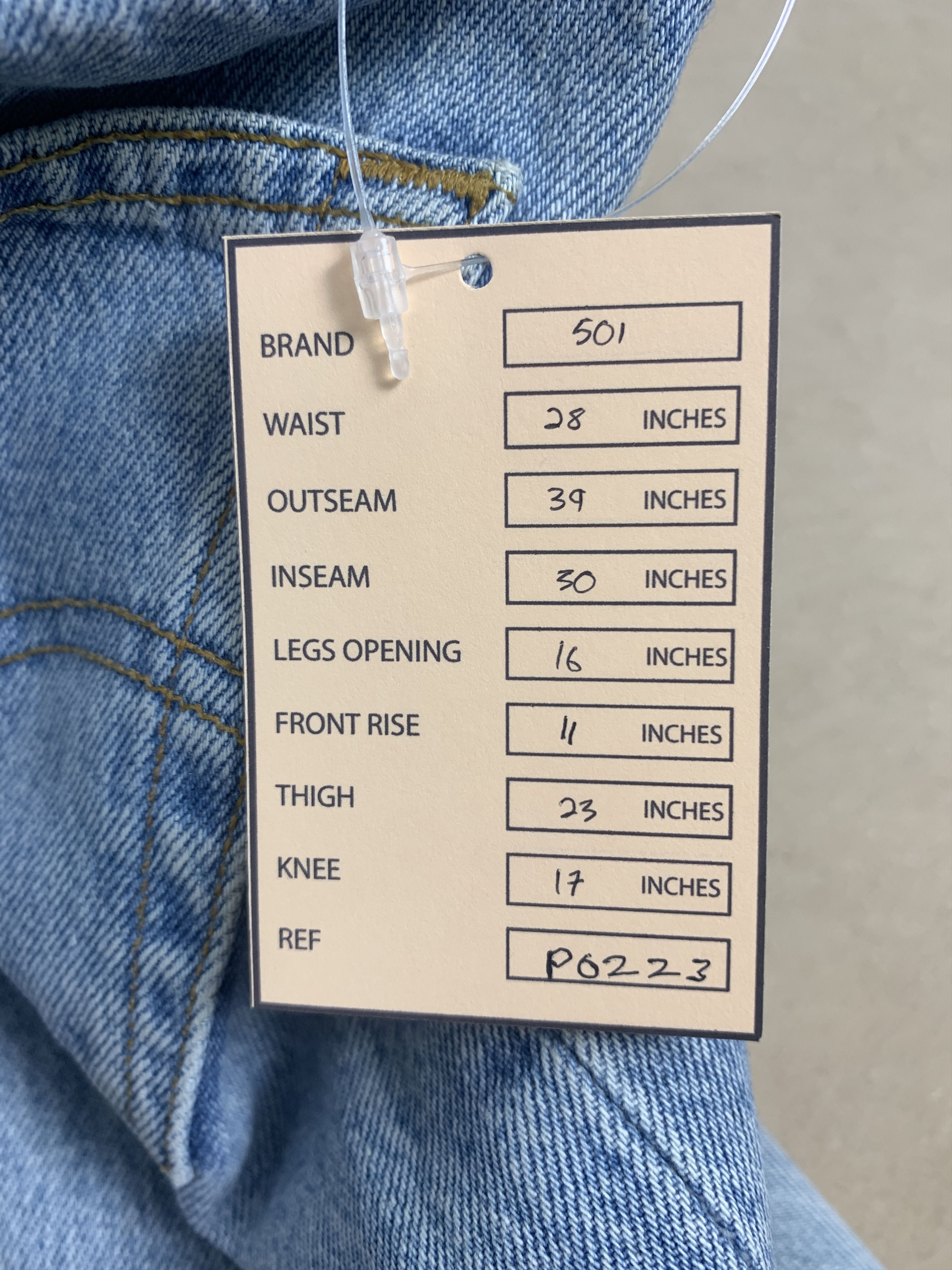 Levi's Vintage 90s Levis 501 Straight Cut Stone Wash Jeans P0223 Size US 28 / EU 44 - 17 Thumbnail