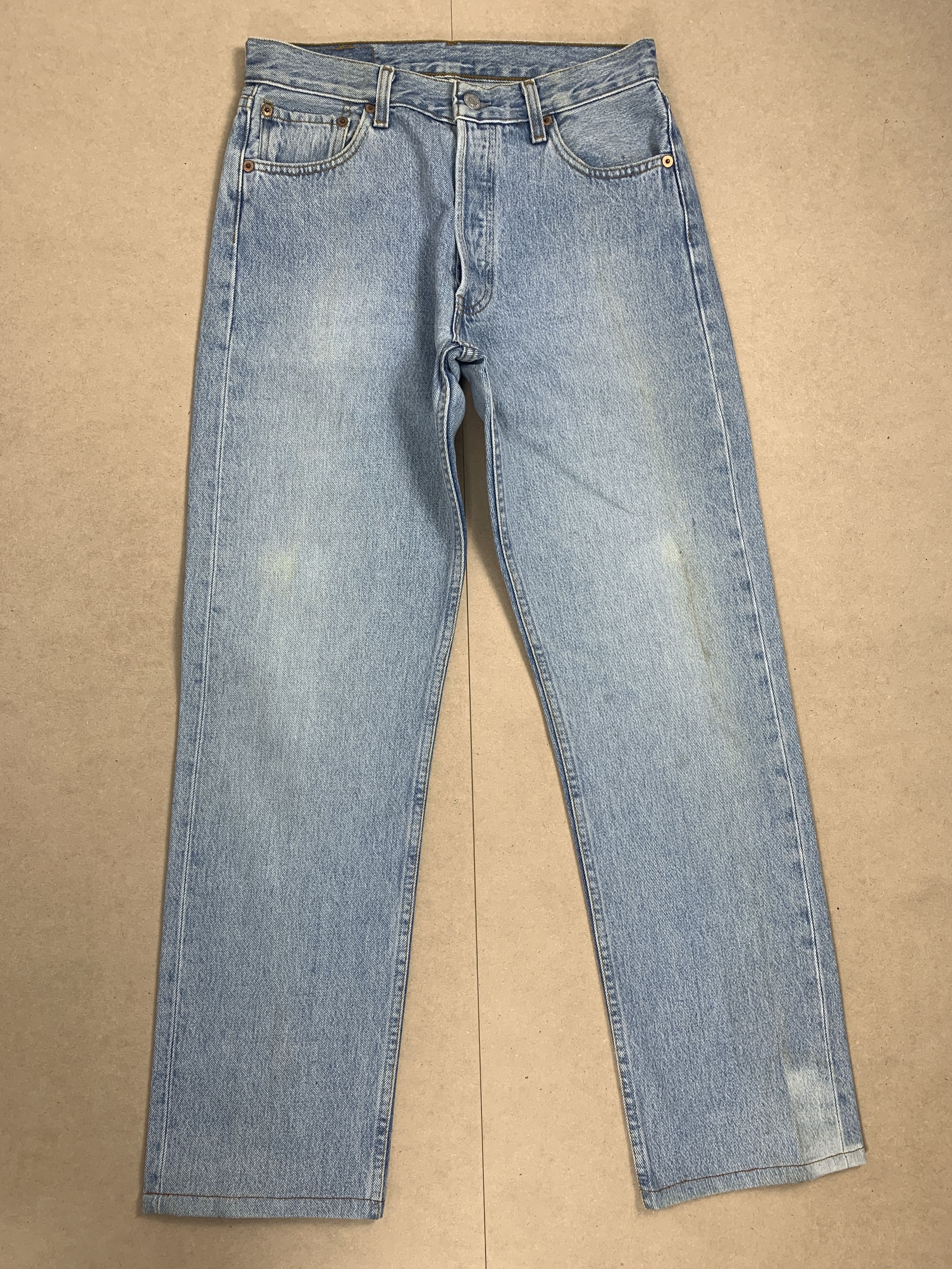 image of 90's Levis 501 Straight Cut Stone Wash Jeans in Stonewash, Men's (Size 28)