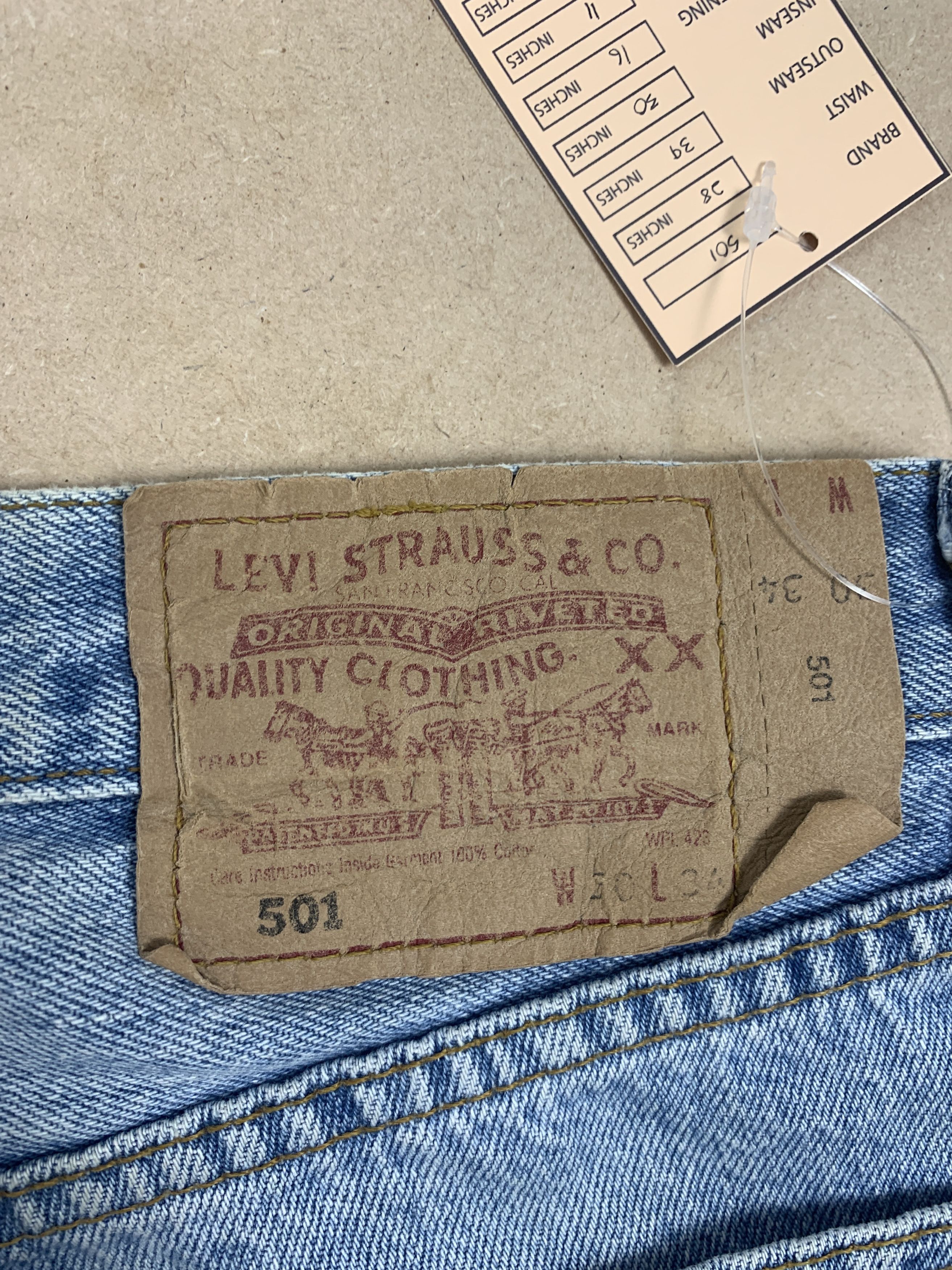 Levi's Vintage 90s Levis 501 Straight Cut Stone Wash Jeans P0223 Size US 28 / EU 44 - 8 Thumbnail