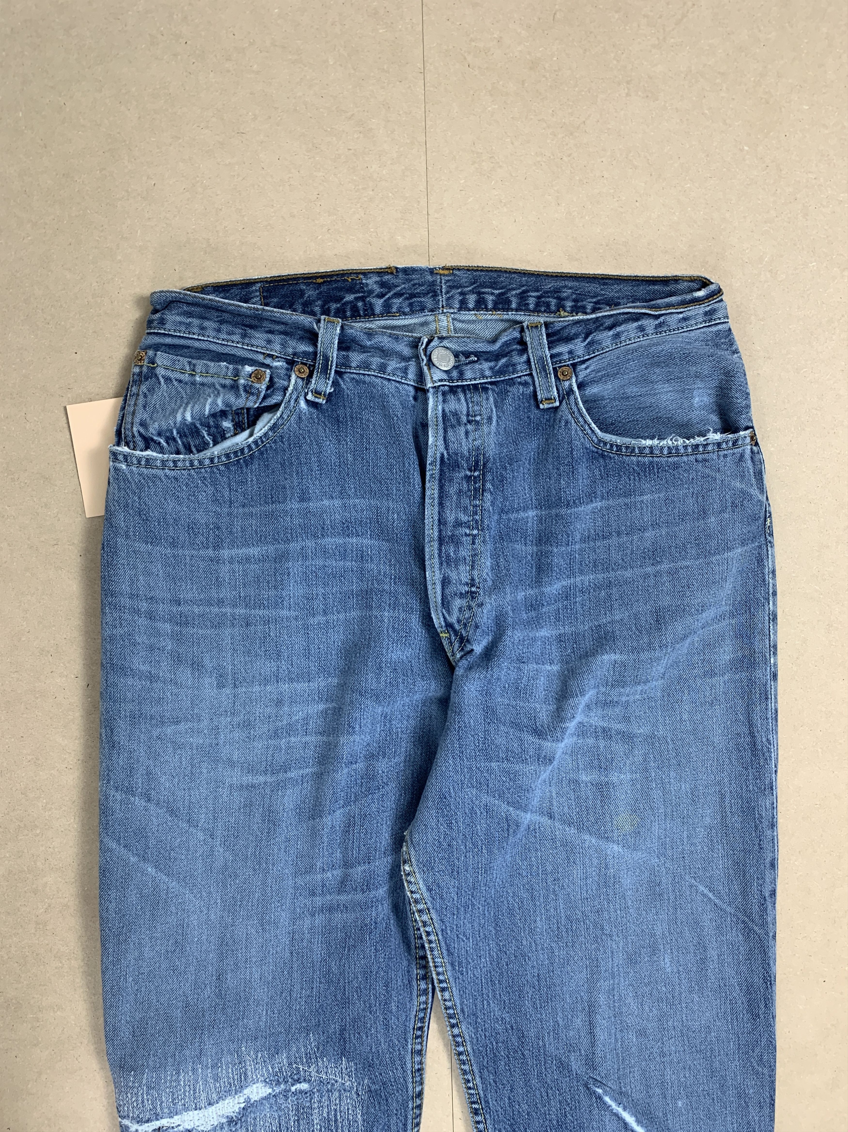 Levi's × Vintage Vintage Levi's 501 Distresse Blue Jeans Size US 29 - 2 Thumbnail