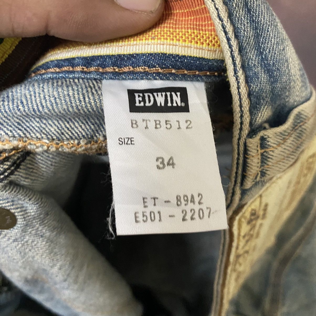 Japanese Brand × Vintage Vintage Japanese Edwin 505 Mud Washed Denim Bush Pants Size US 34 / EU 50 - 10 Thumbnail