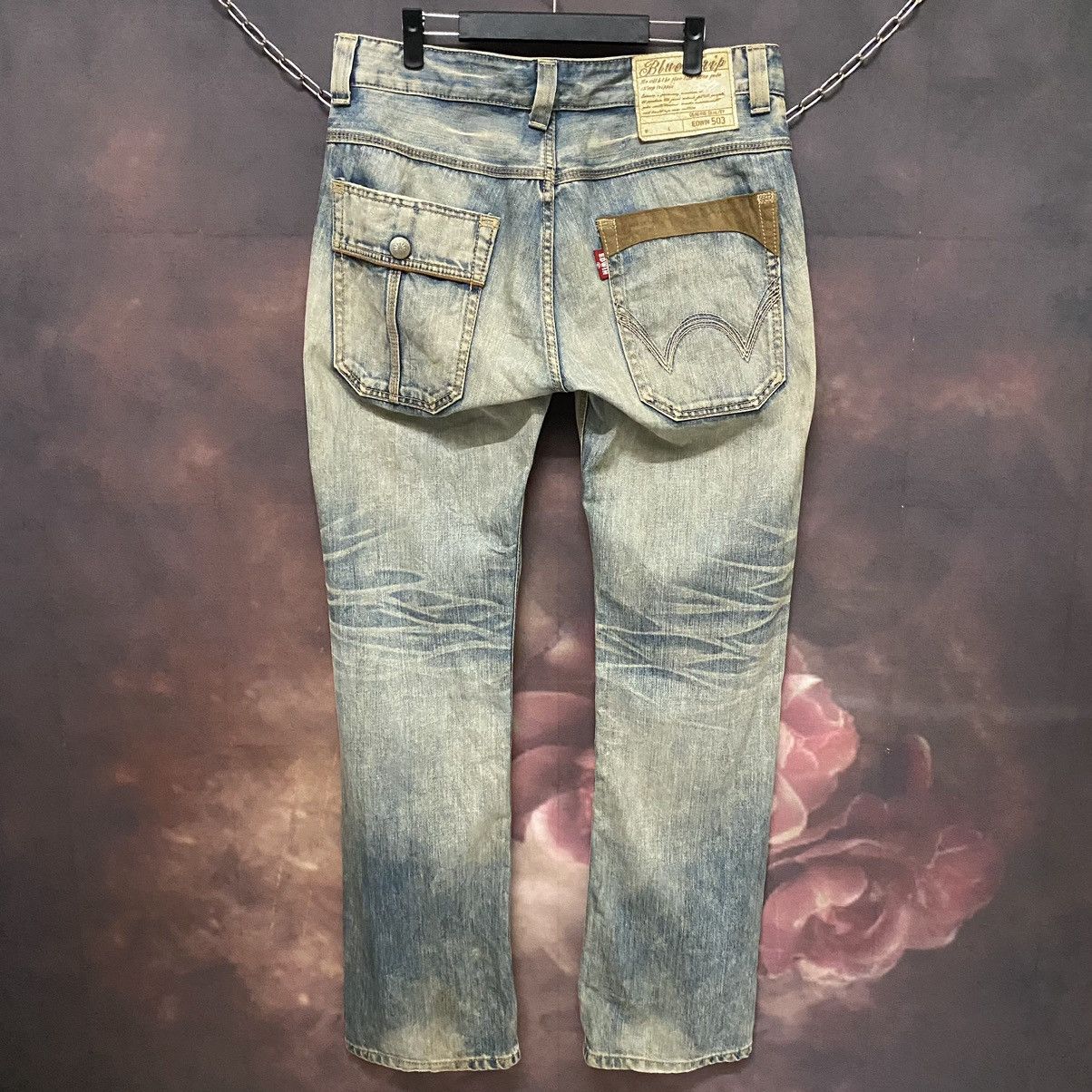Japanese Brand × Vintage Vintage Japanese Edwin 505 Mud Washed Denim Bush Pants Size US 34 / EU 50 - 2 Thumbnail