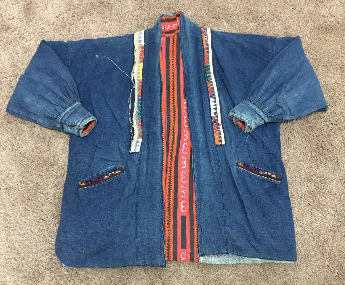Indigo vintage japanese heavy cotton outwear Size US L / EU 52-54 / 3 - 9 Thumbnail