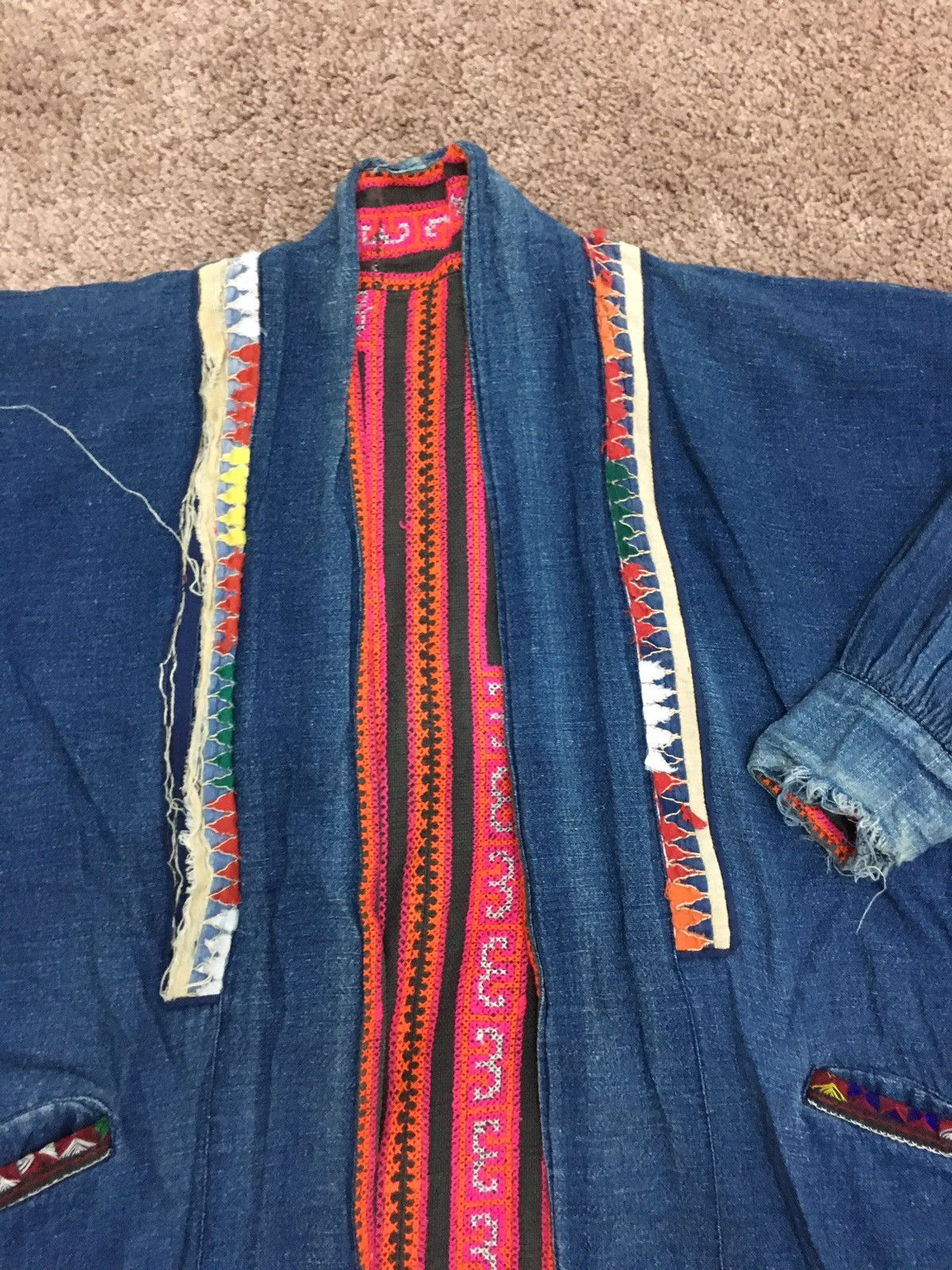 Indigo vintage japanese heavy cotton outwear Size US L / EU 52-54 / 3 - 10 Thumbnail