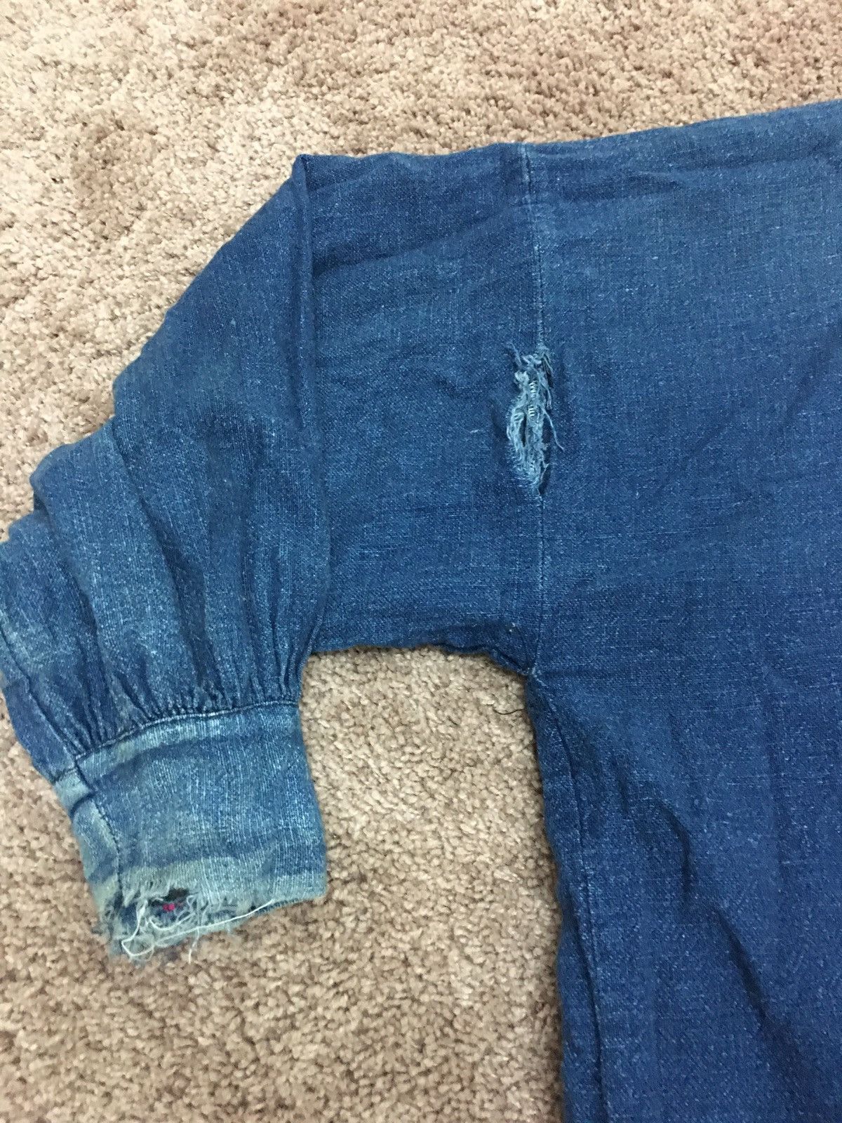 Indigo vintage japanese heavy cotton outwear Size US L / EU 52-54 / 3 - 16 Thumbnail