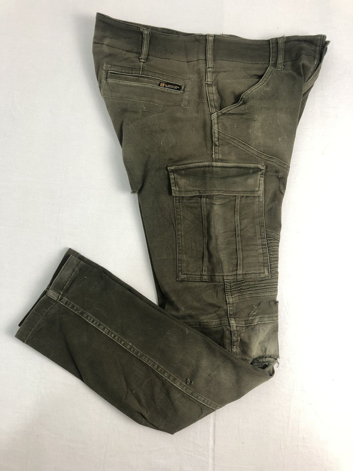 Japanese Brand Distressed GLADIATOR Armor Balmain Stretchable Cargo Pants Size US 32 / EU 48 - 12 Thumbnail