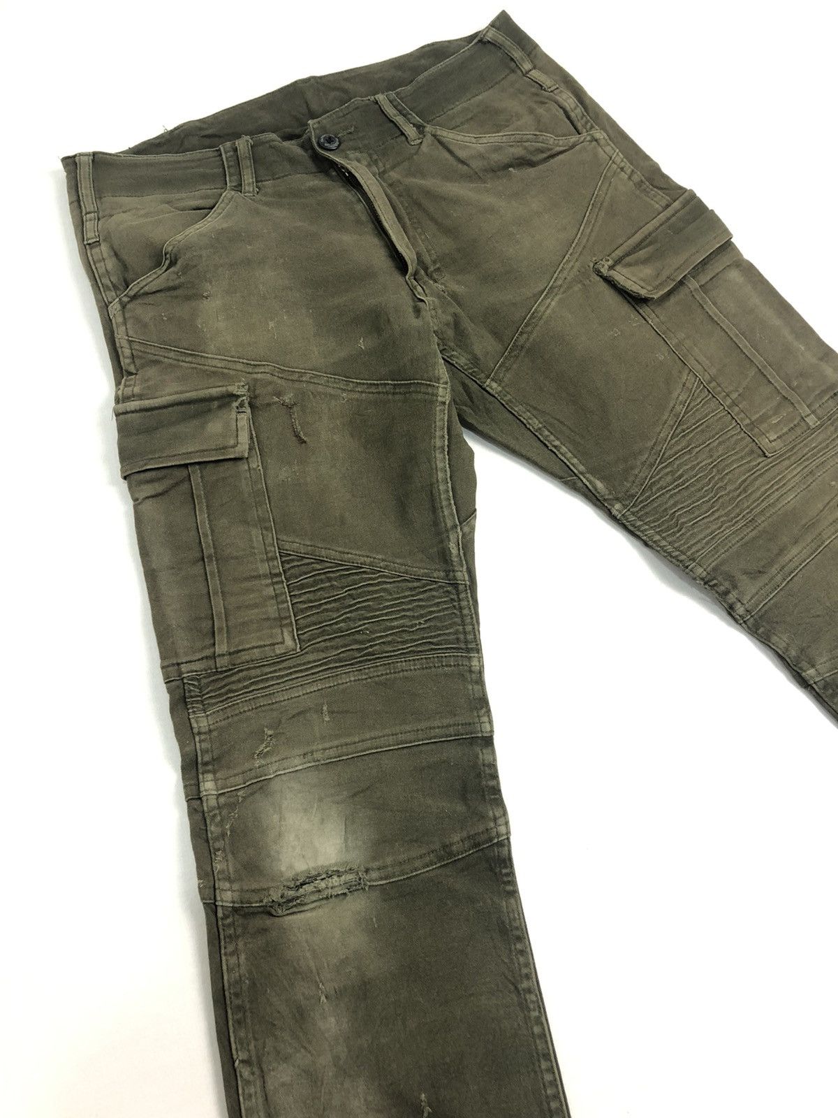 Japanese Brand Distressed GLADIATOR Armor Balmain Stretchable Cargo Pants Size US 32 / EU 48 - 10 Thumbnail