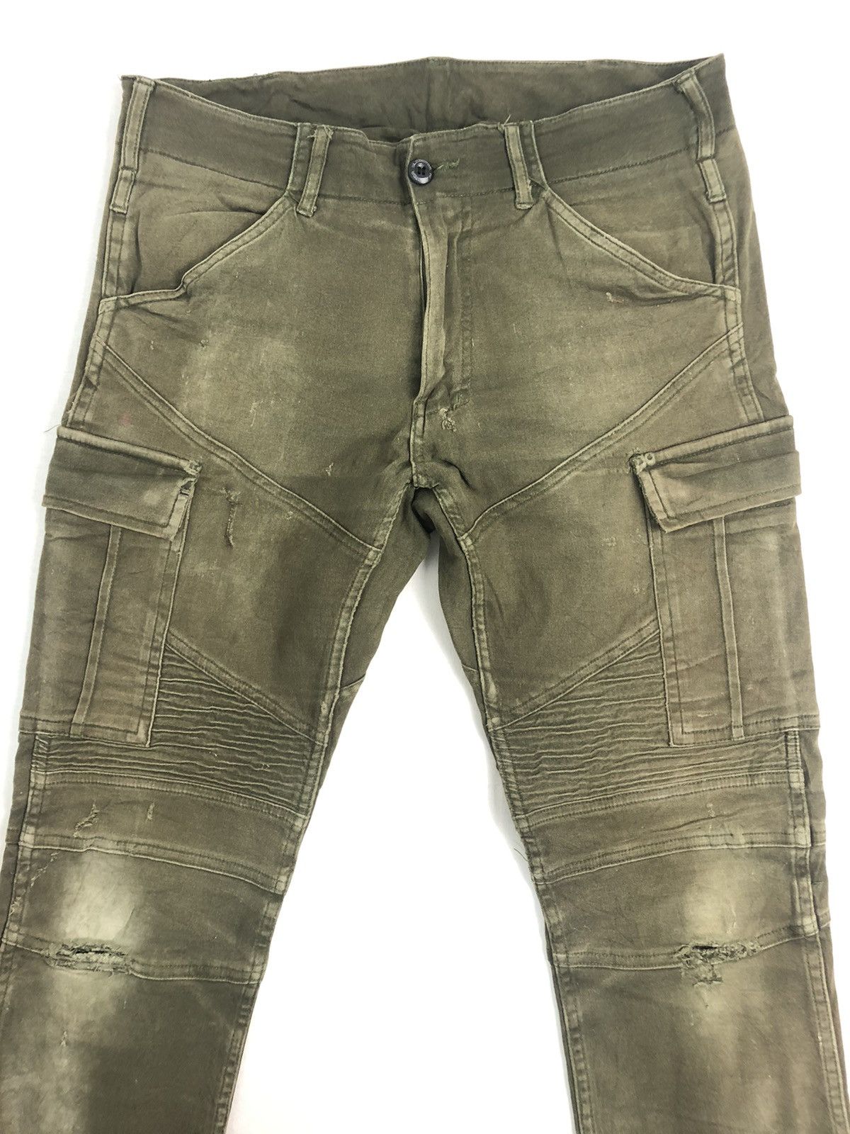Japanese Brand Distressed GLADIATOR Armor Balmain Stretchable Cargo Pants Size US 32 / EU 48 - 3 Thumbnail
