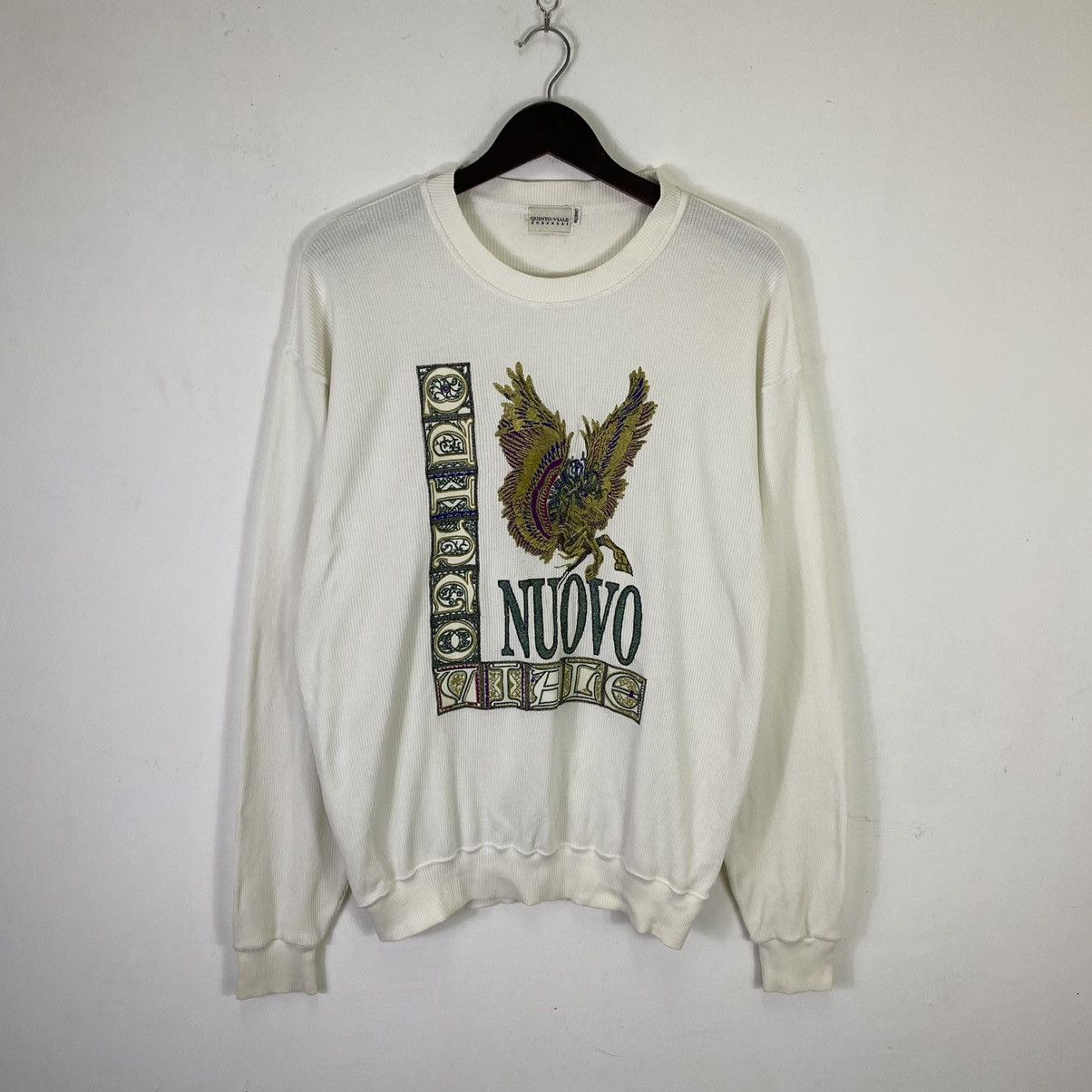 Japanese Brand × Vintage Vintage Quinto Viale Phoenix Embroidary Sweatshirt Jumper Size US L / EU 52-54 / 3 - 1 Thumbnail